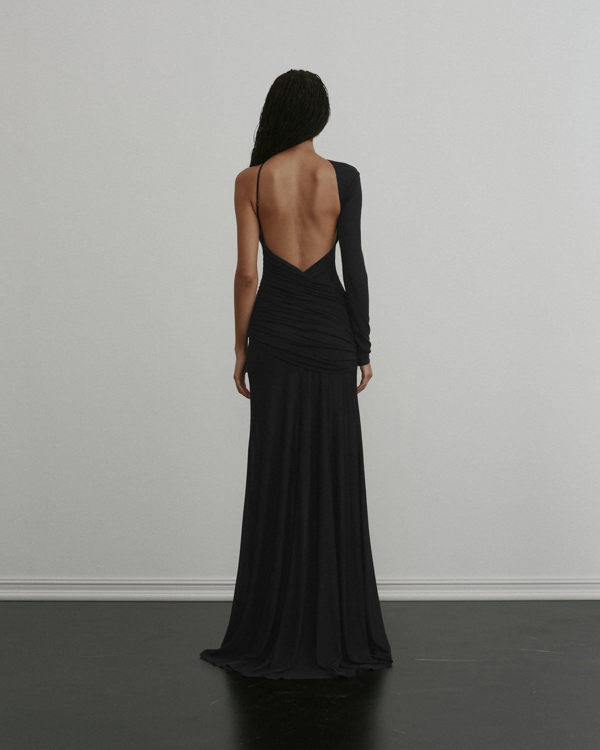 Ruched Jersey Draped Gown