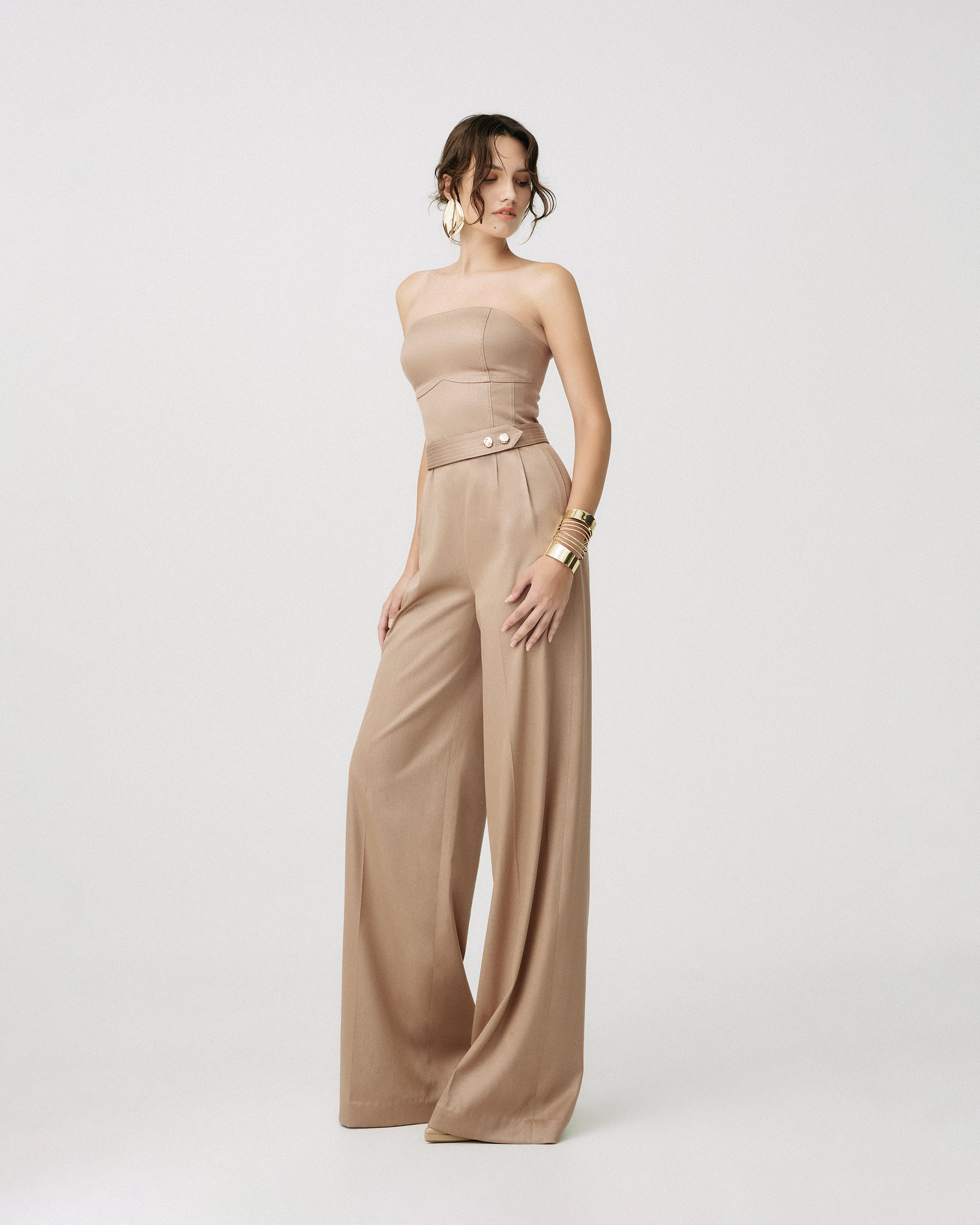 Strapless Belted Jumpsuit