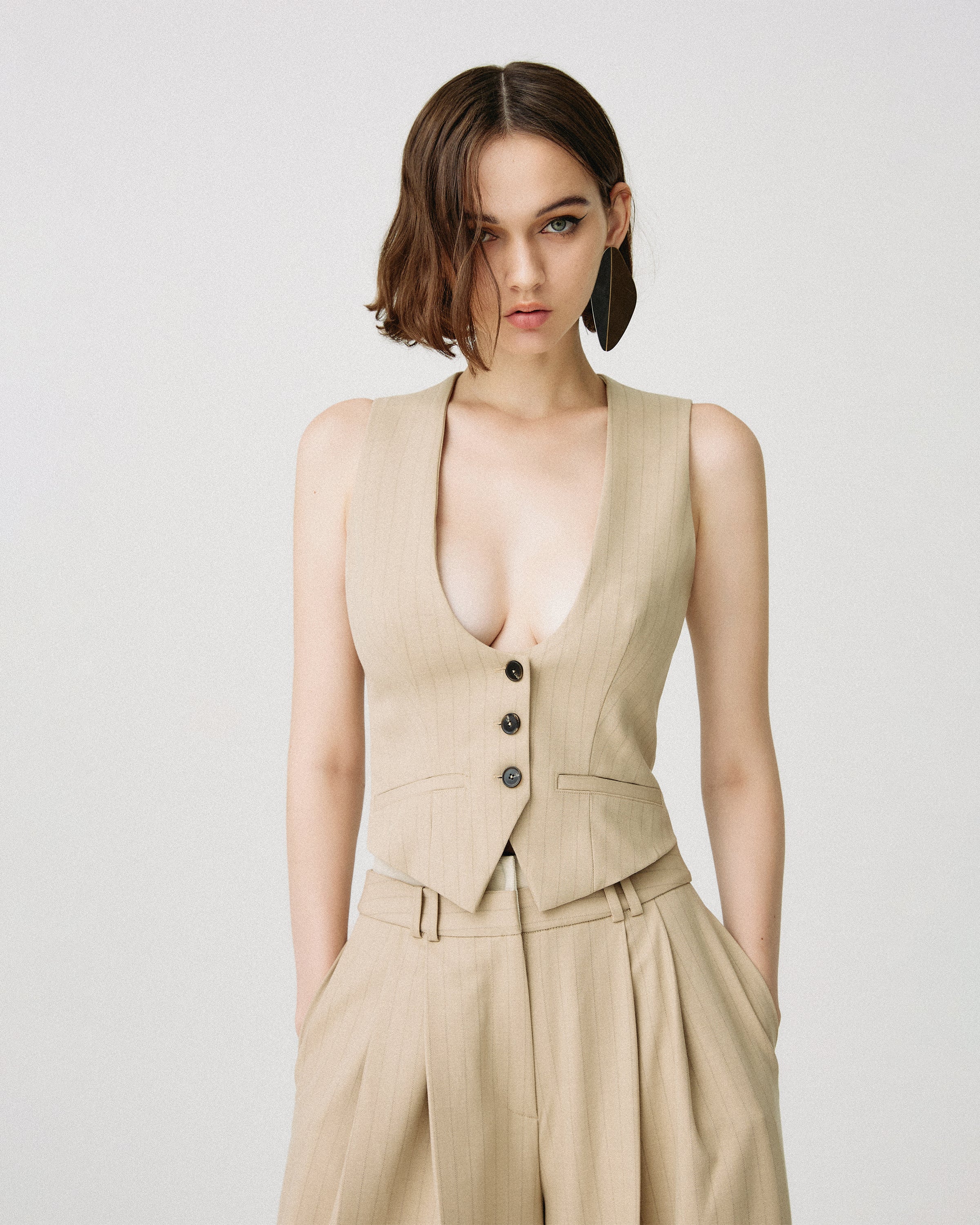 Wool-Striped Vest