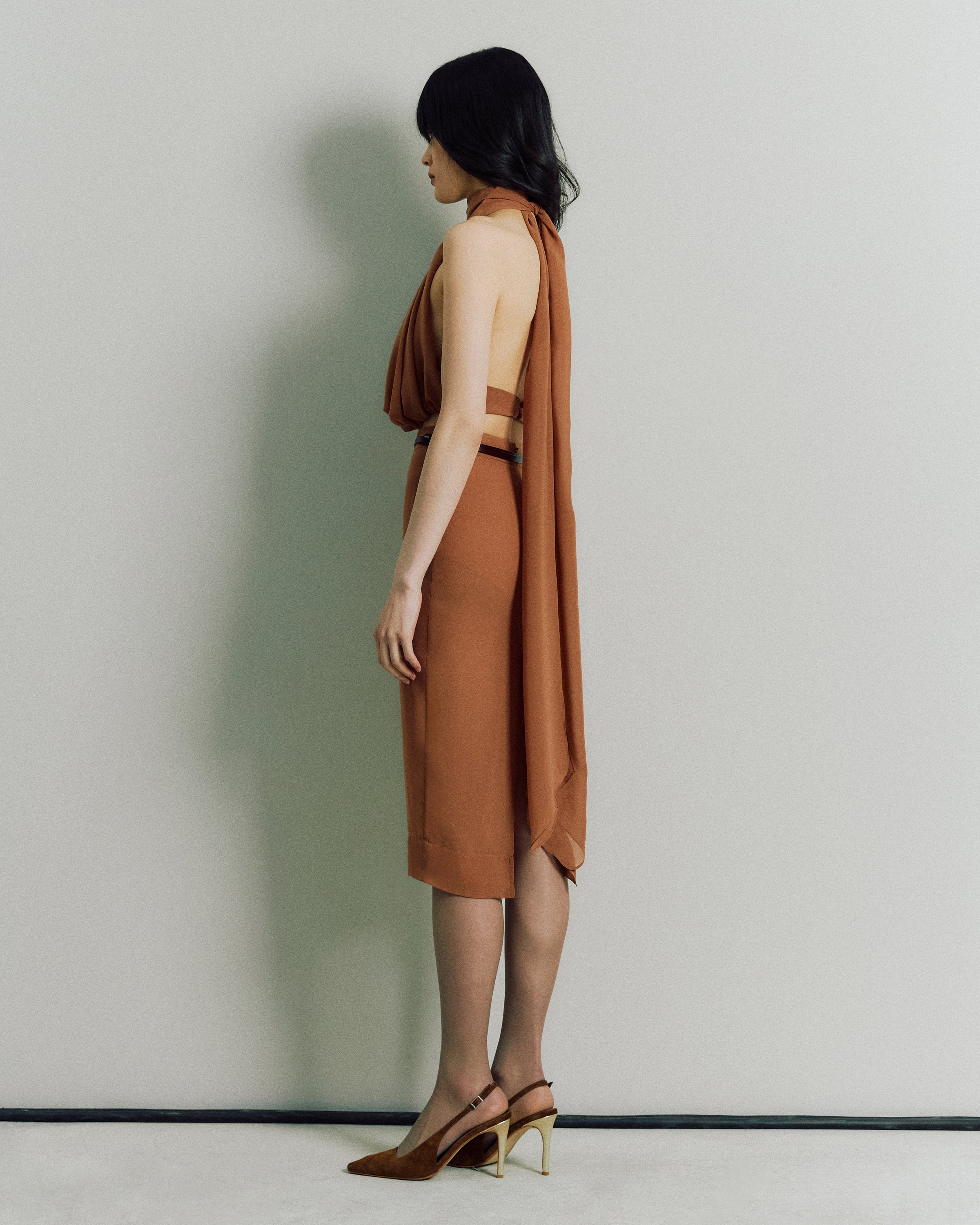 CHIFFON HALTER NECK TOP