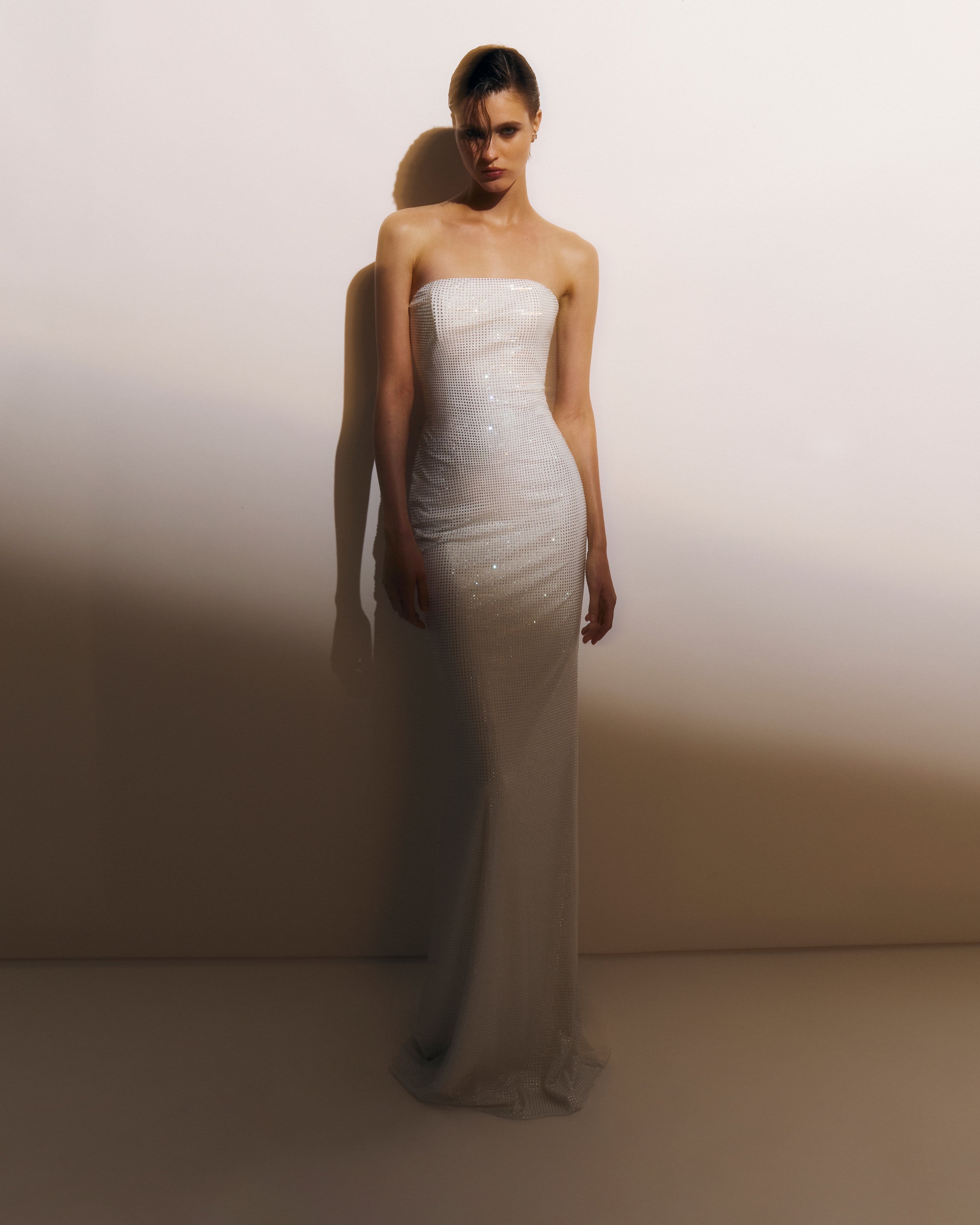 Diamond Stretch Strapless Gown