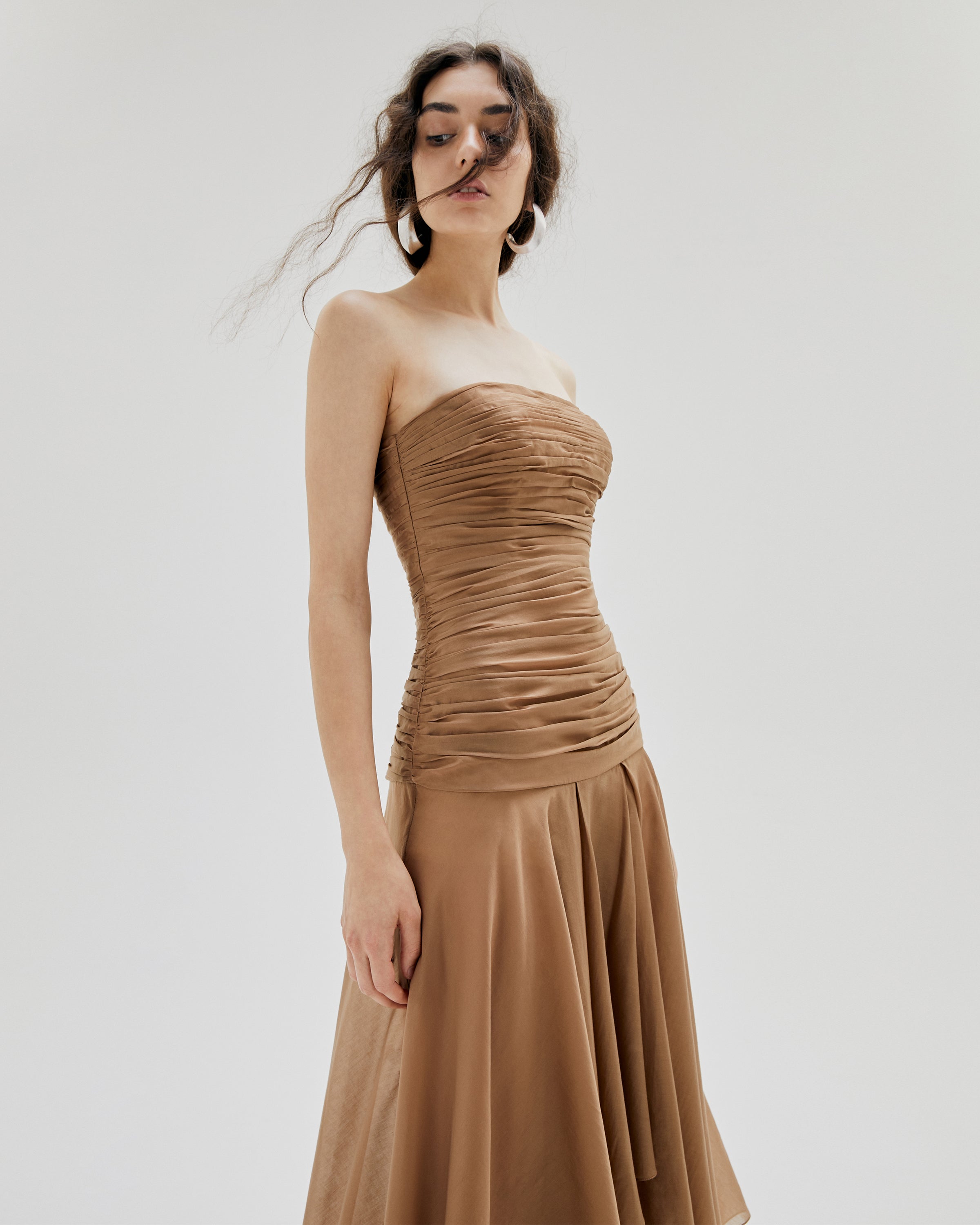 DRAPED LAYER MAXI DRESS