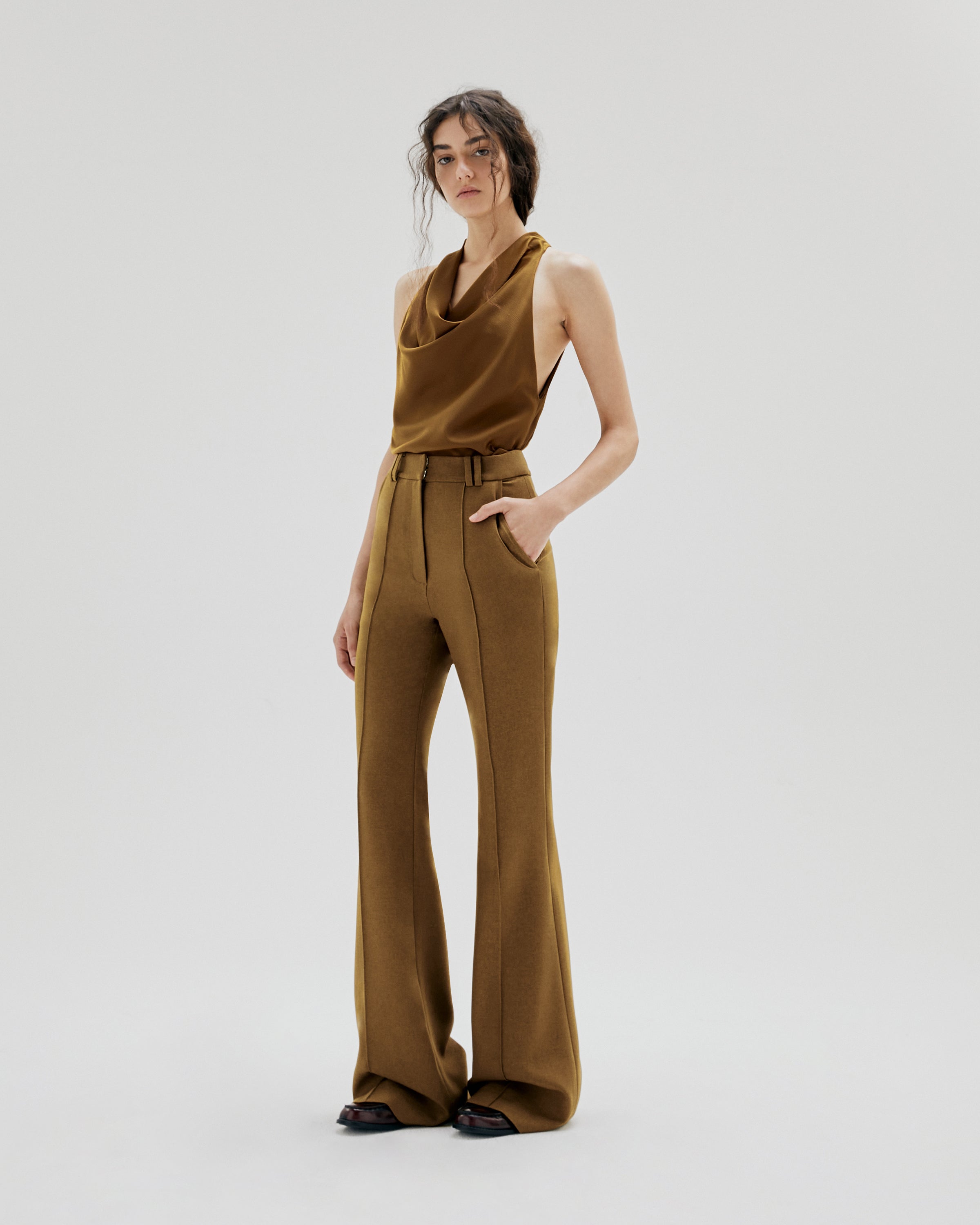 TWILL BOOTCUT PANTS