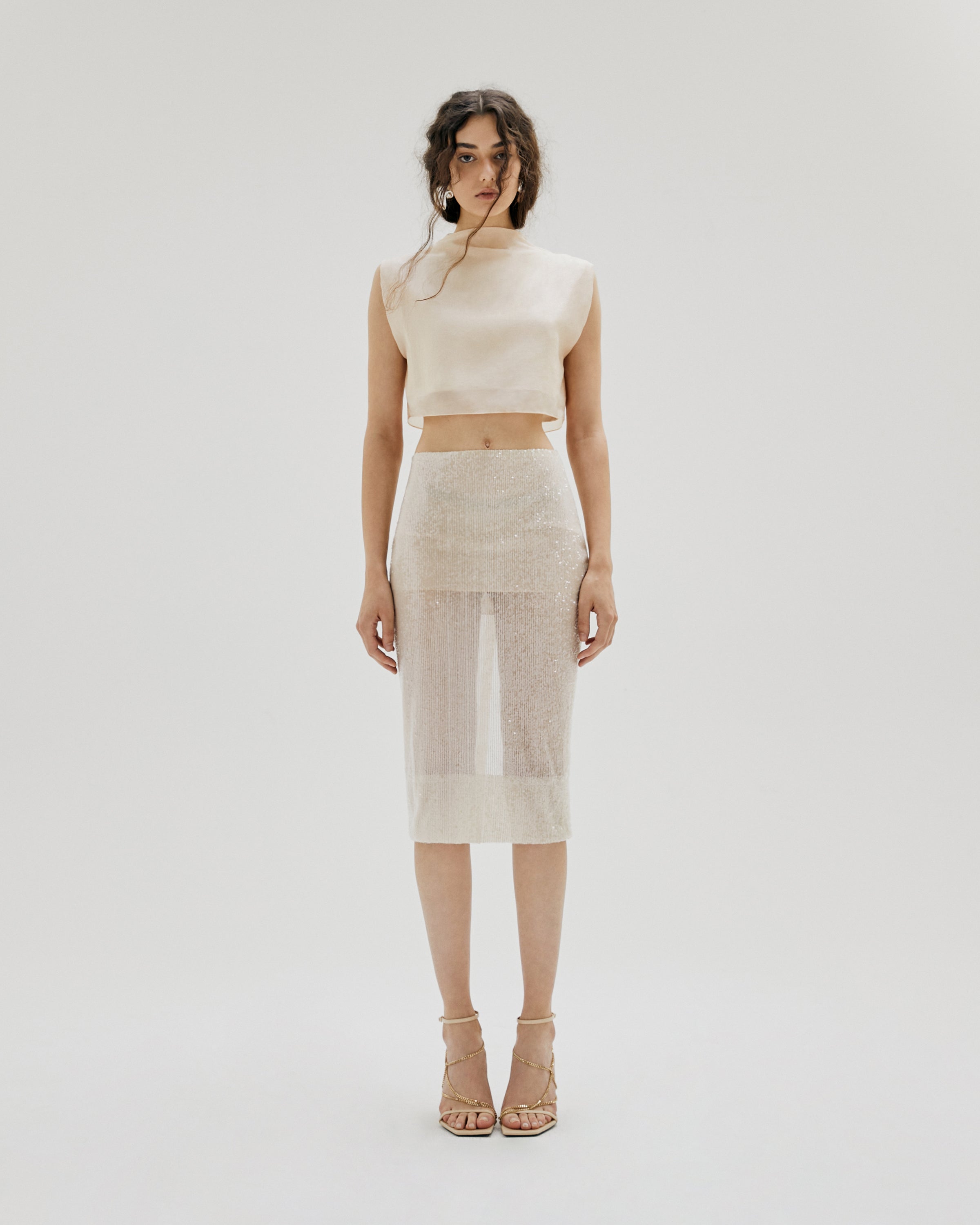 SEQUINED PENCIL SKIRT