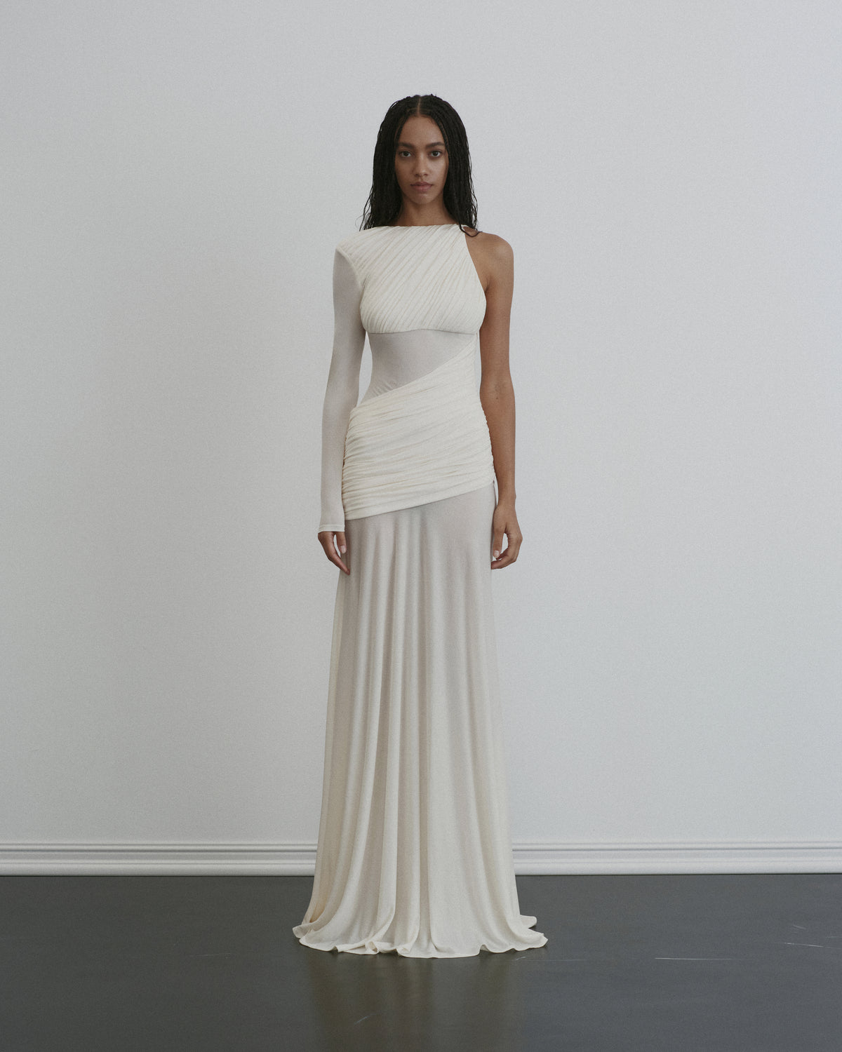 Ruched Jersey Draped Gown