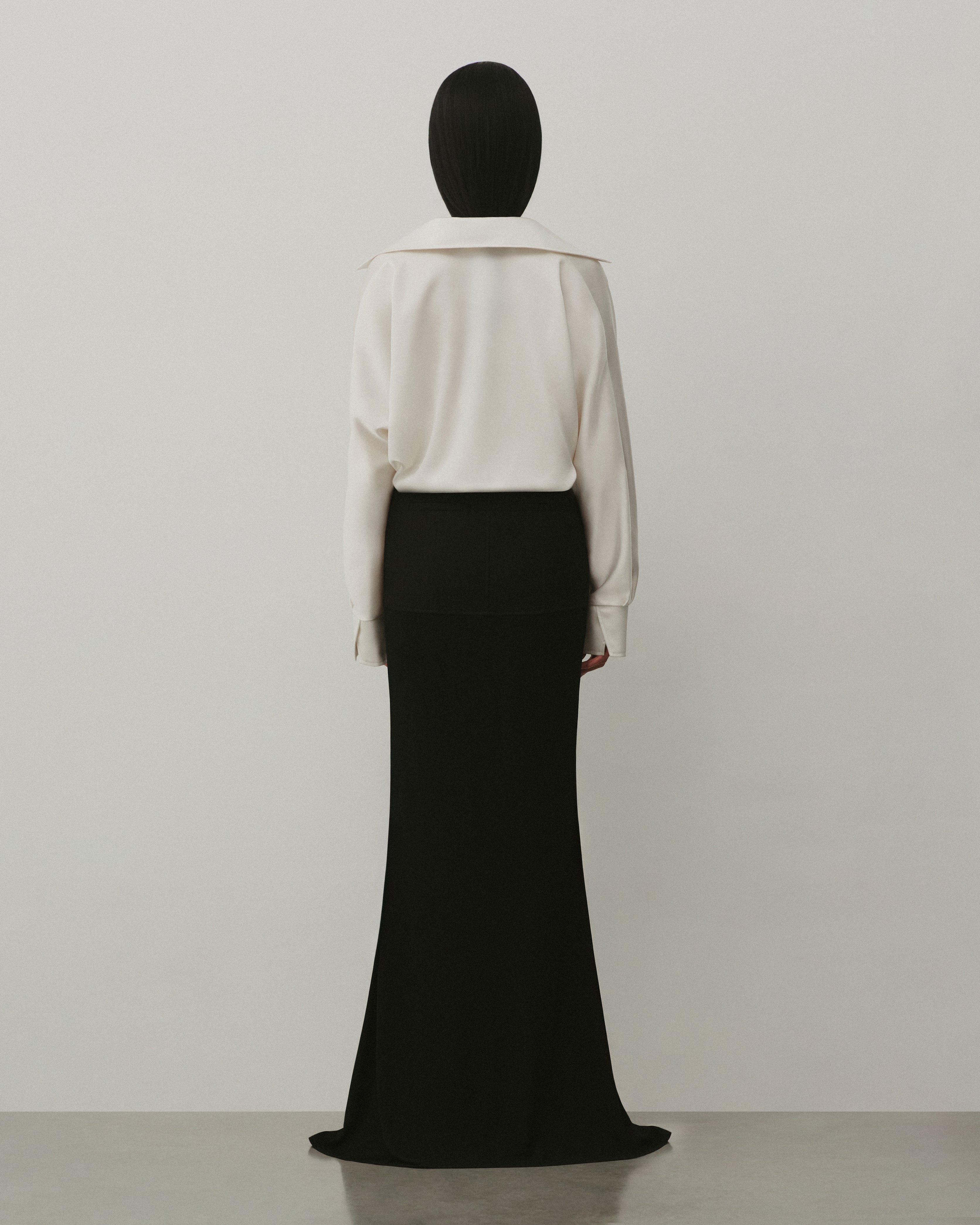 SOFT SATIN DOUBLE-BREASTED BLOUSE