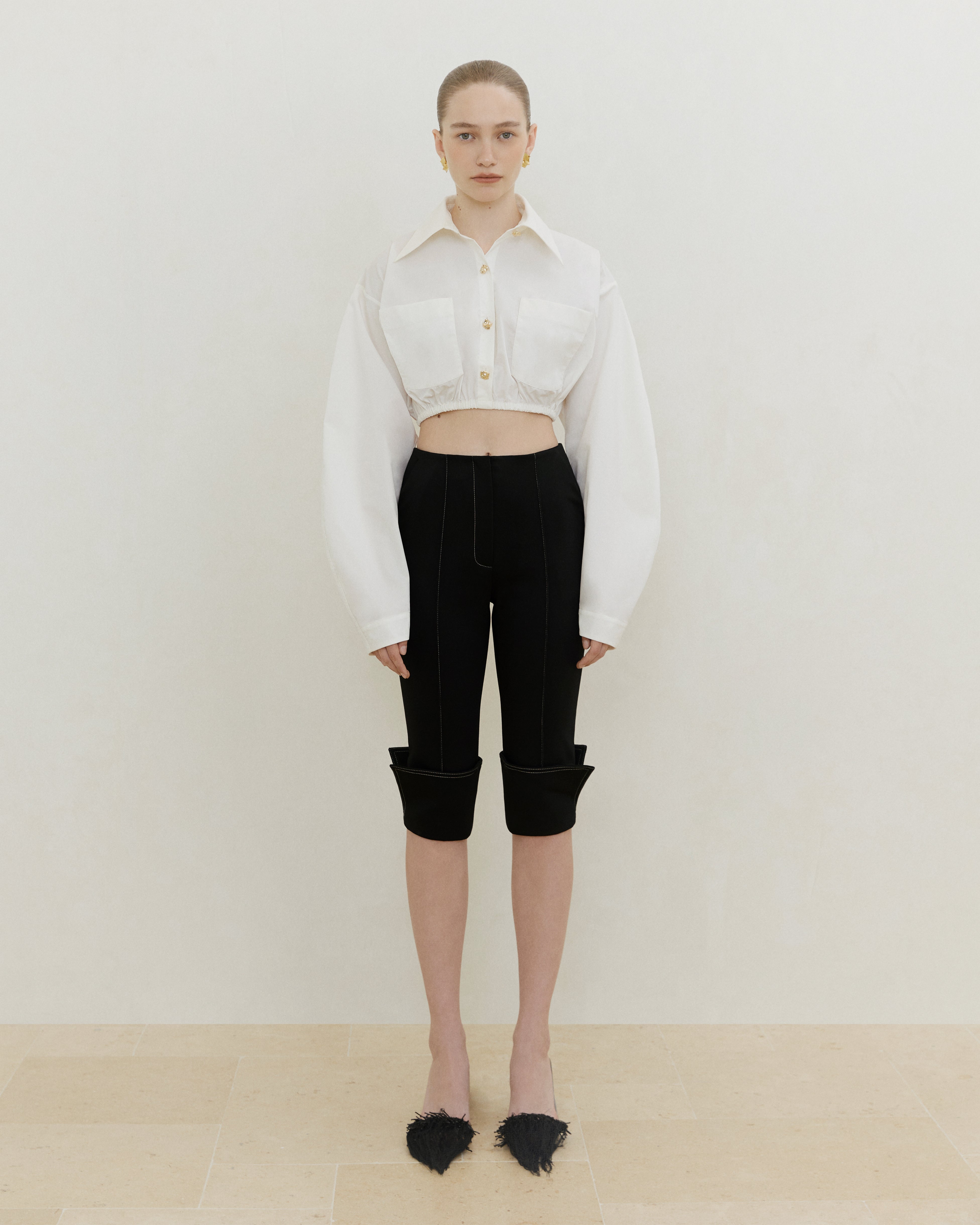CROPPED COTTON SHIRT