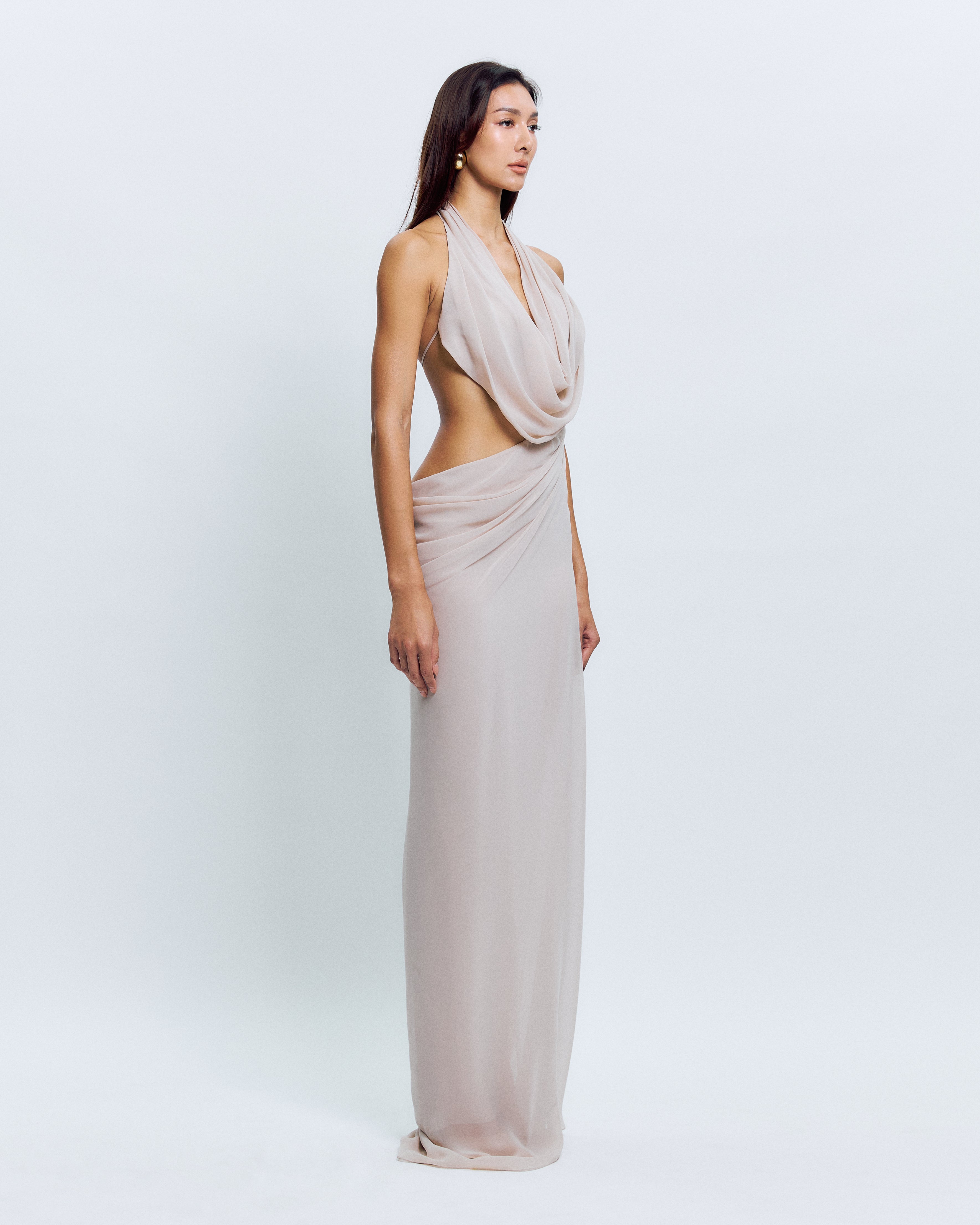 COWL NECK MAXI DRESS