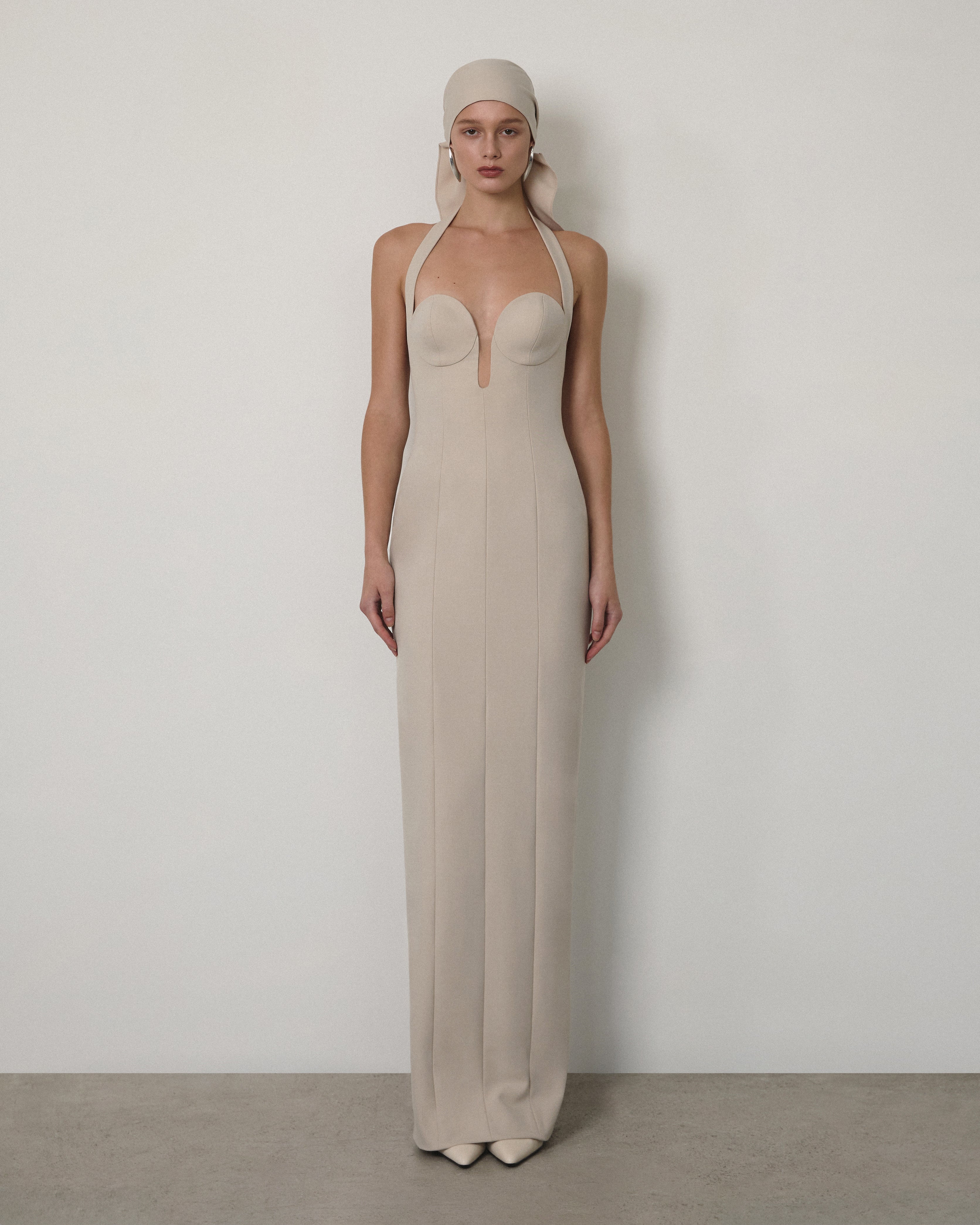 HALTER NECK BUSTIER GOWN