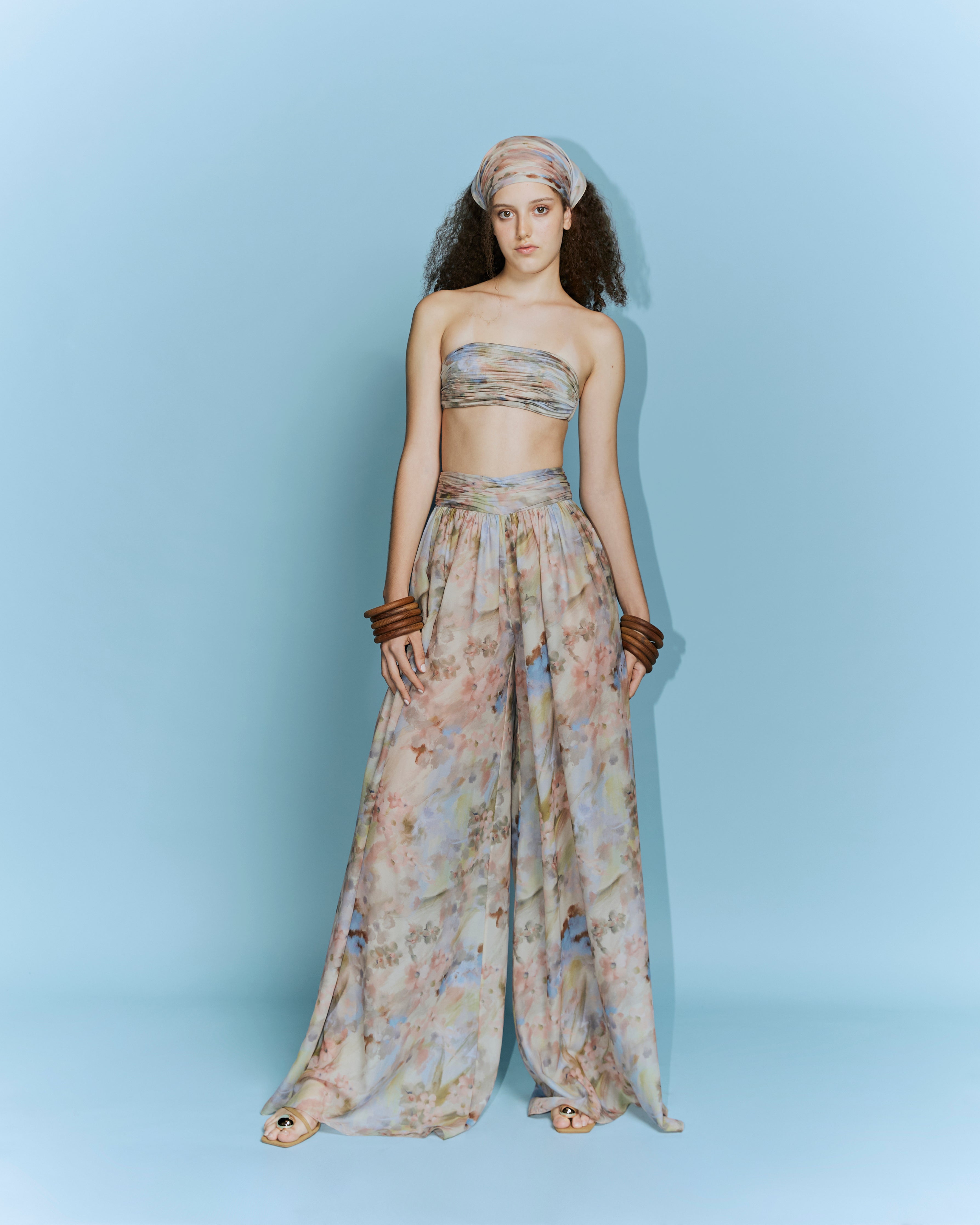 Chiffon Flared Pants