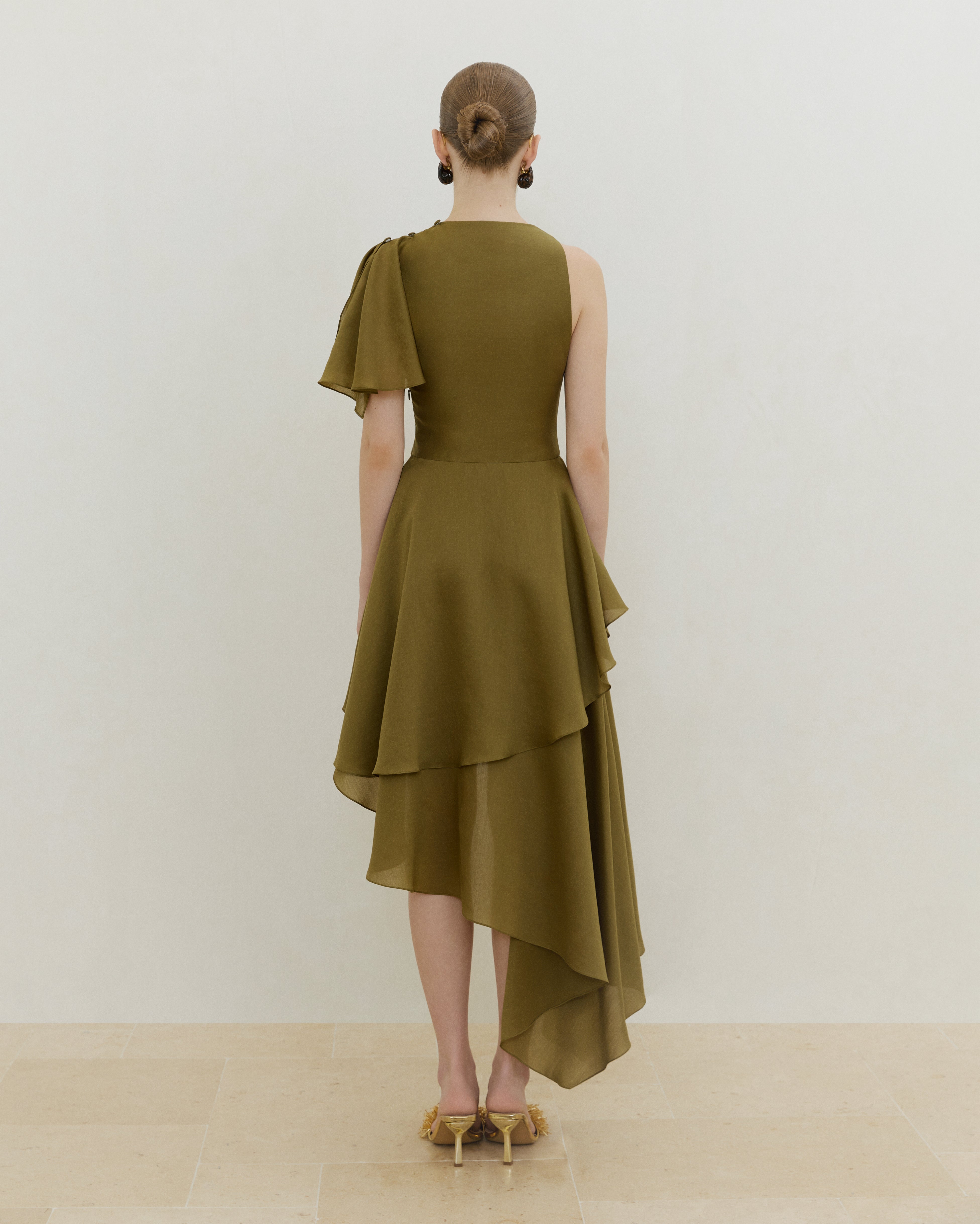 Asymmetric Draped Dress