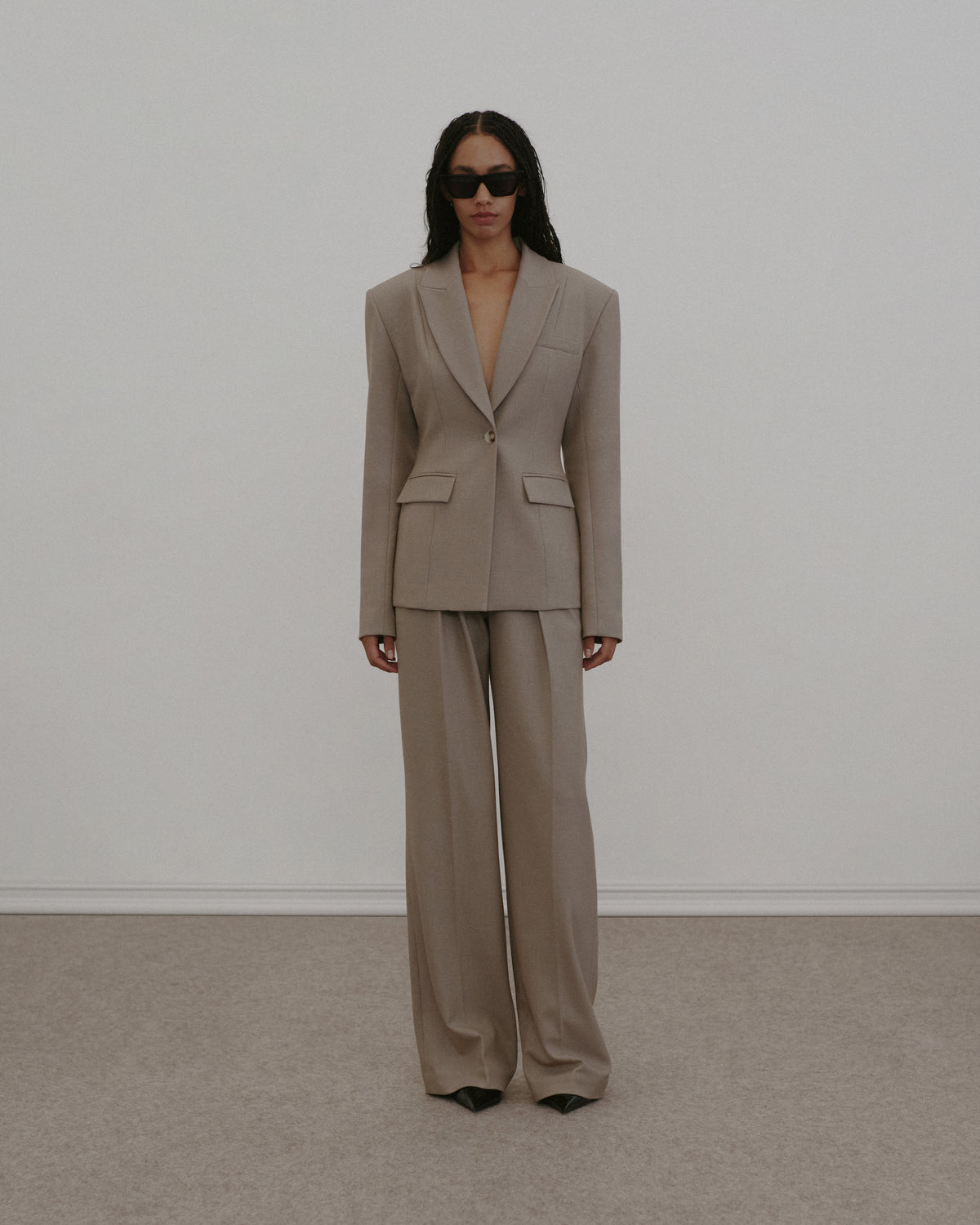 Sculpted Twill Blazer