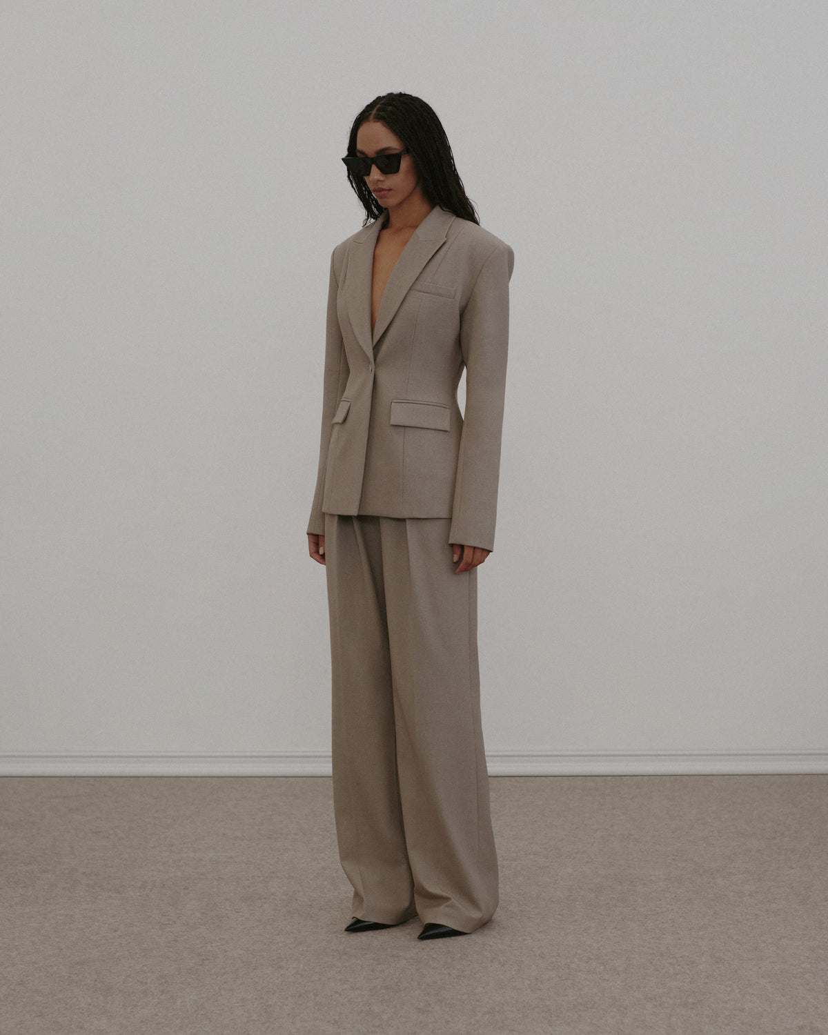 Sculpted Twill Blazer