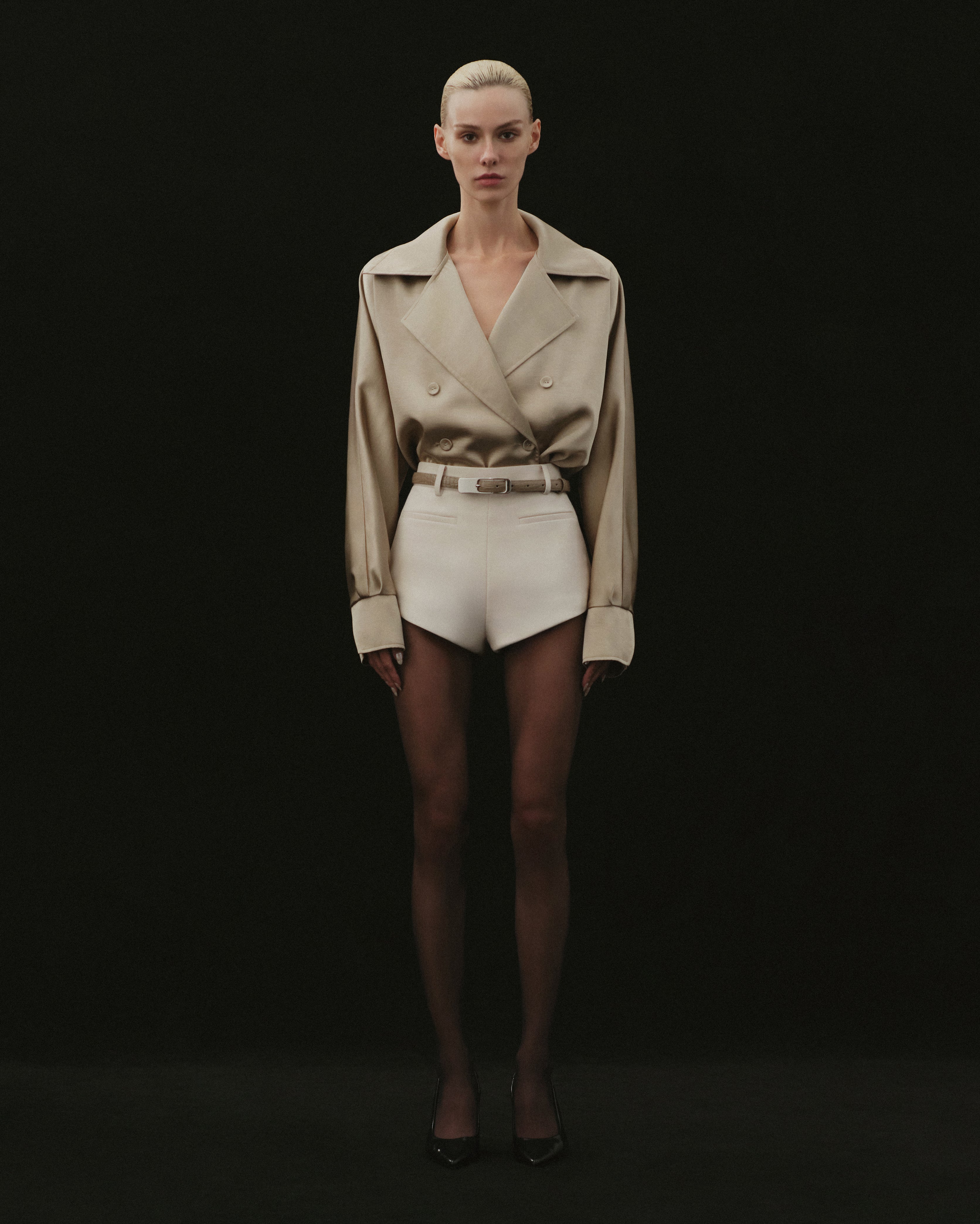 SOFT SATIN DOUBLE-BREASTED BLOUSE