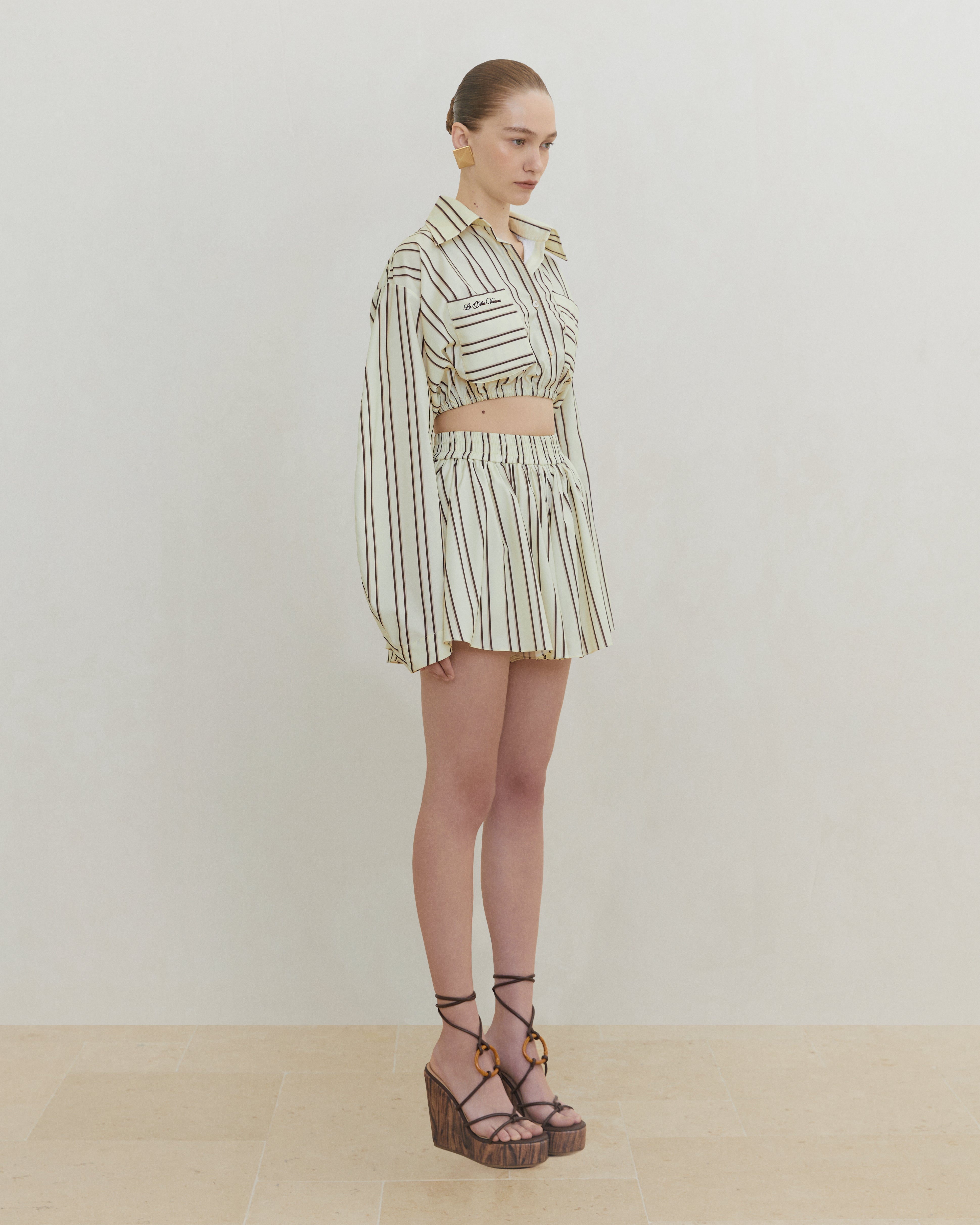 STRIPED CROPPED SHIRT