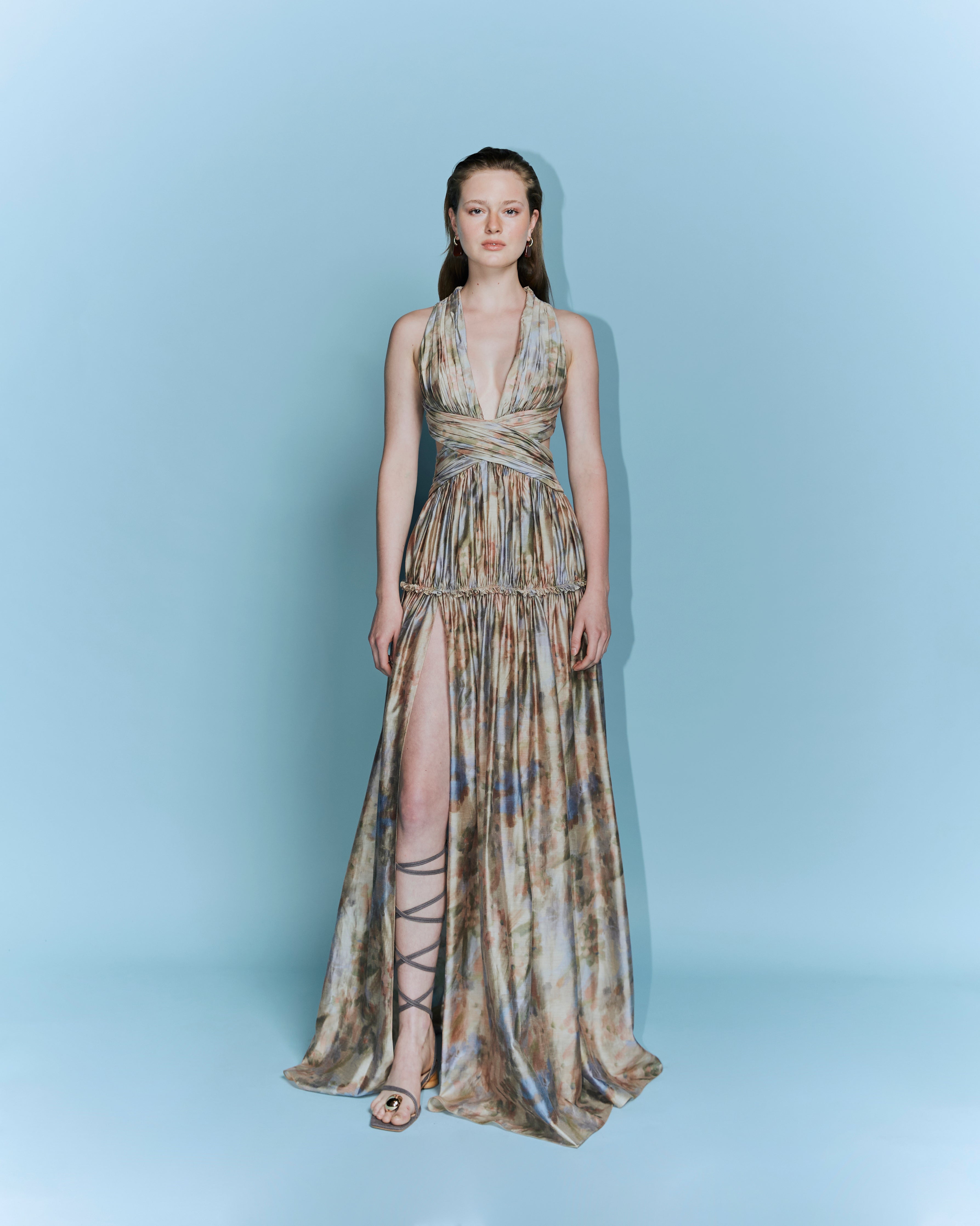 Cotton Voile V-Gown