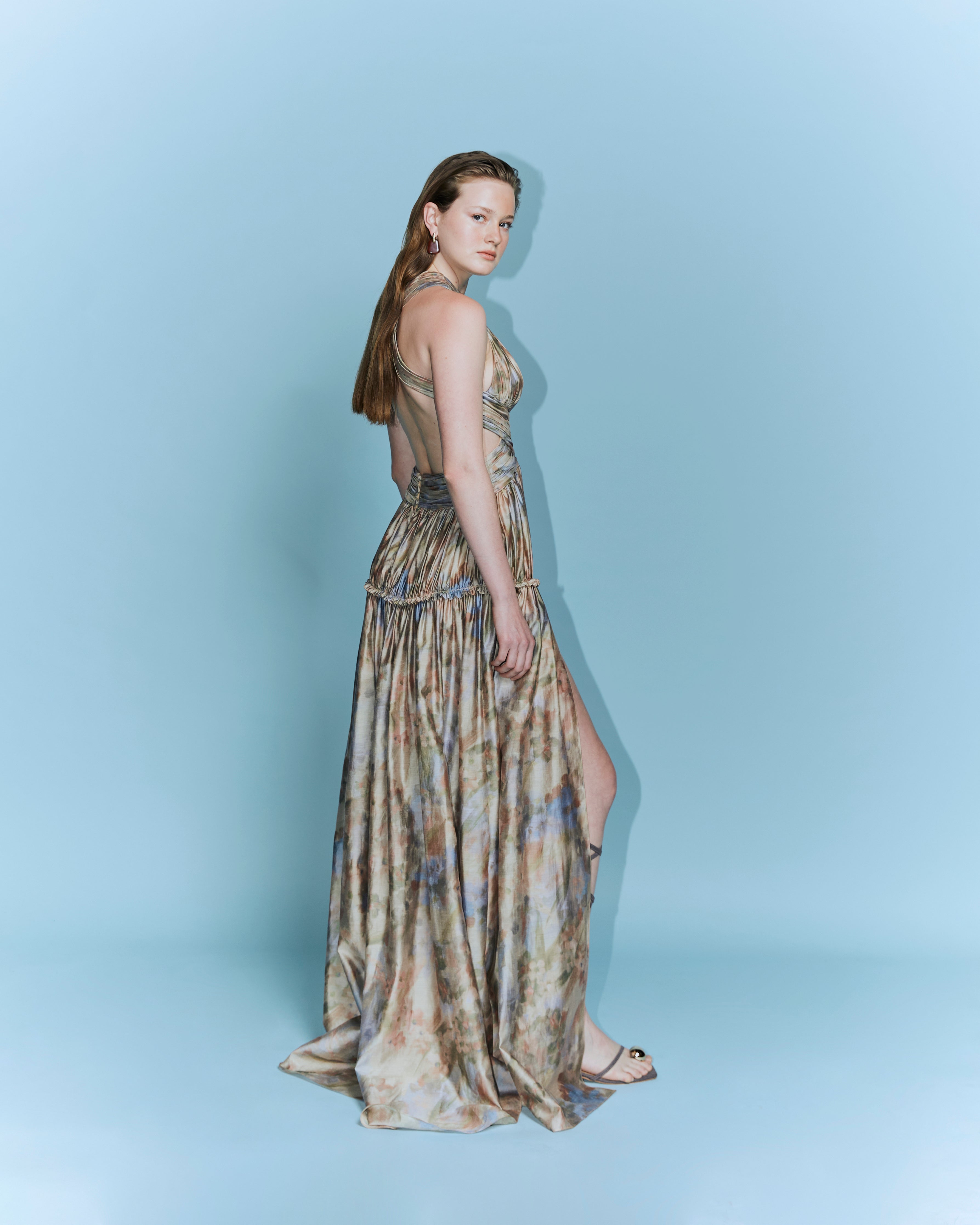 Cotton Voile V-Gown