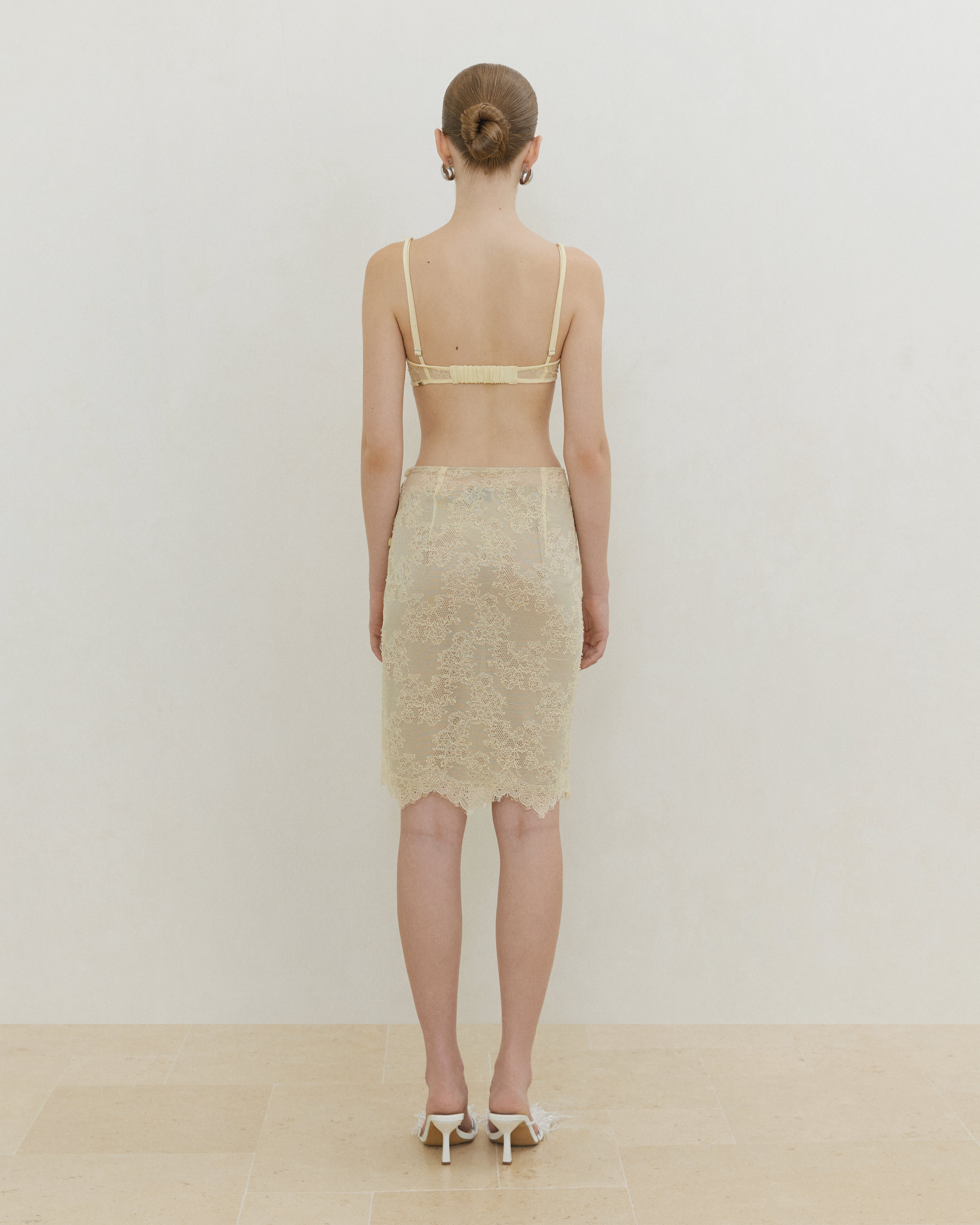 LACE JERSEY PENCIL SKIRT