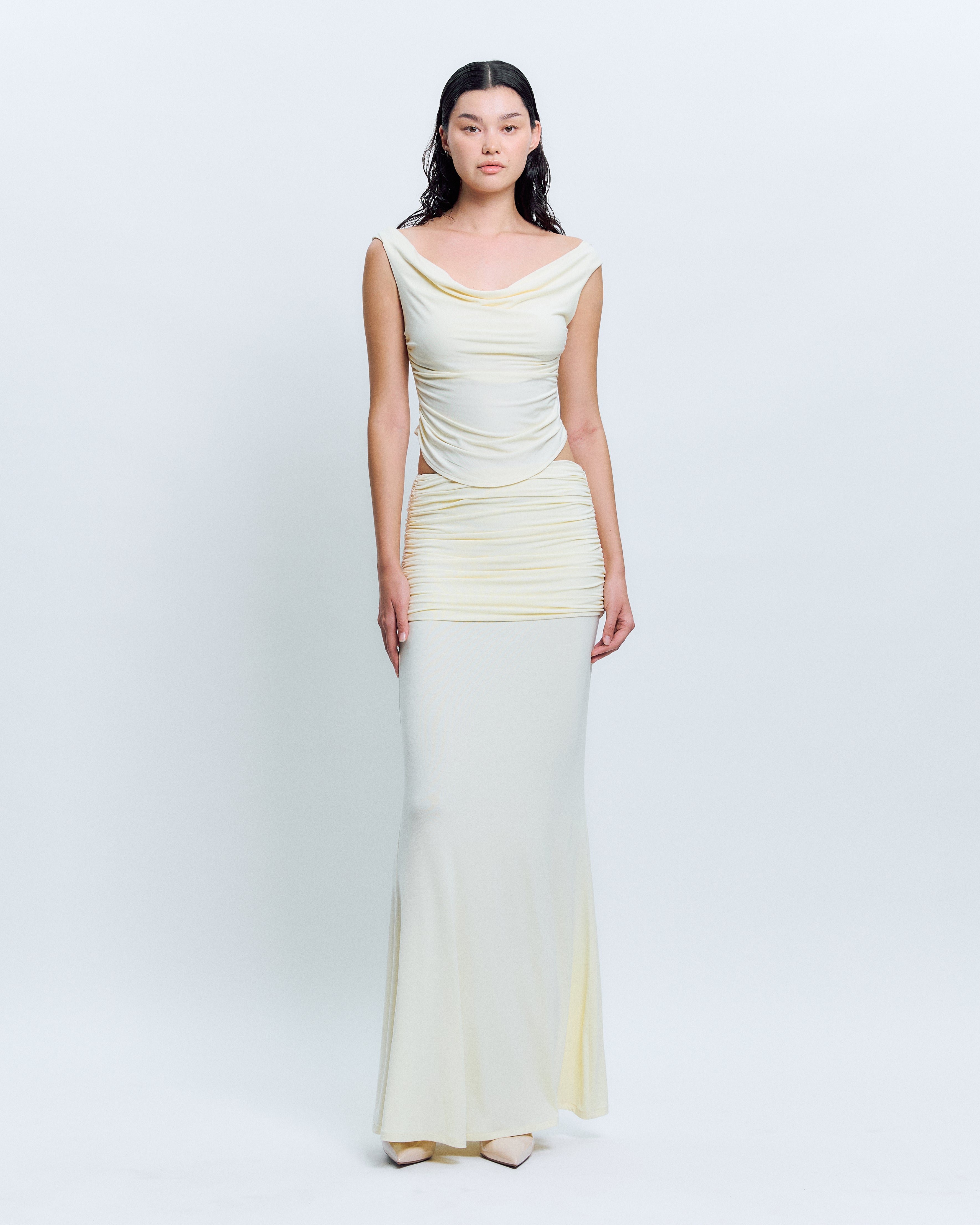 JERSEY DAPED MAXI SKIRT