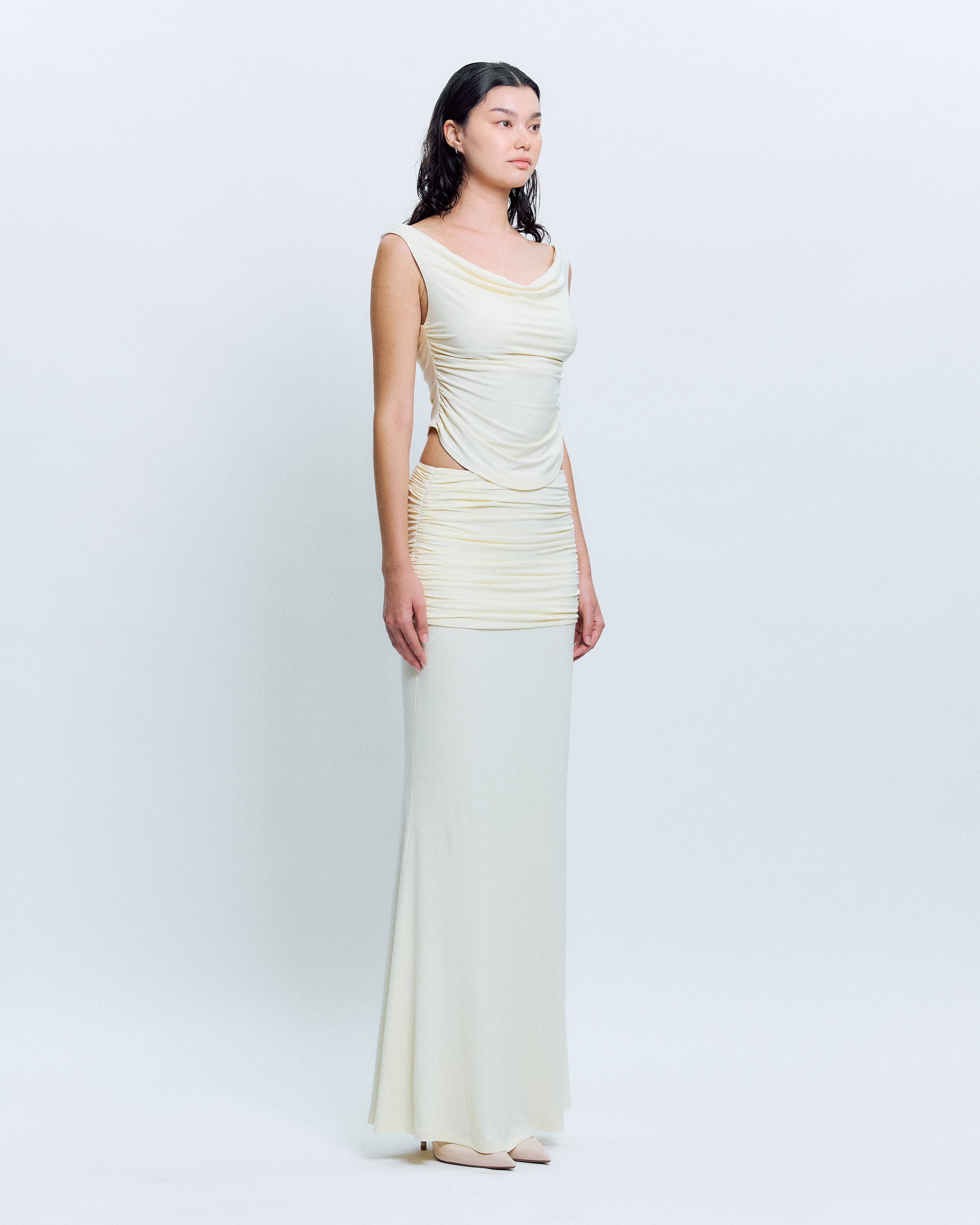 JERSEY DAPED MAXI SKIRT