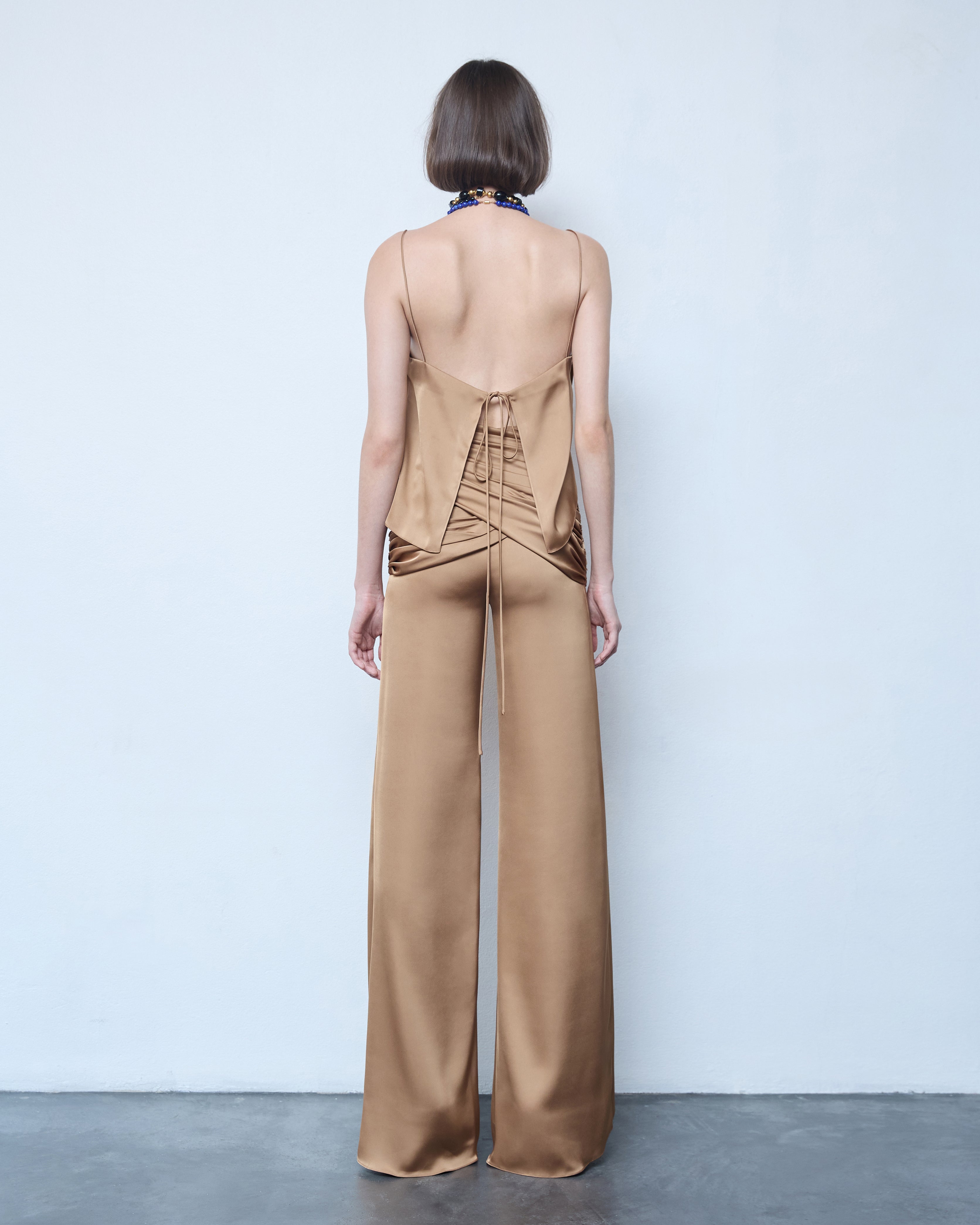 DRAPED WIDE LEGS PANTS