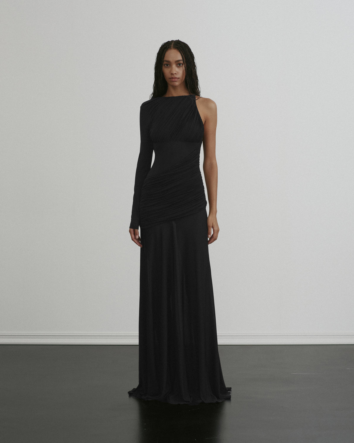 Ruched Jersey Draped Gown