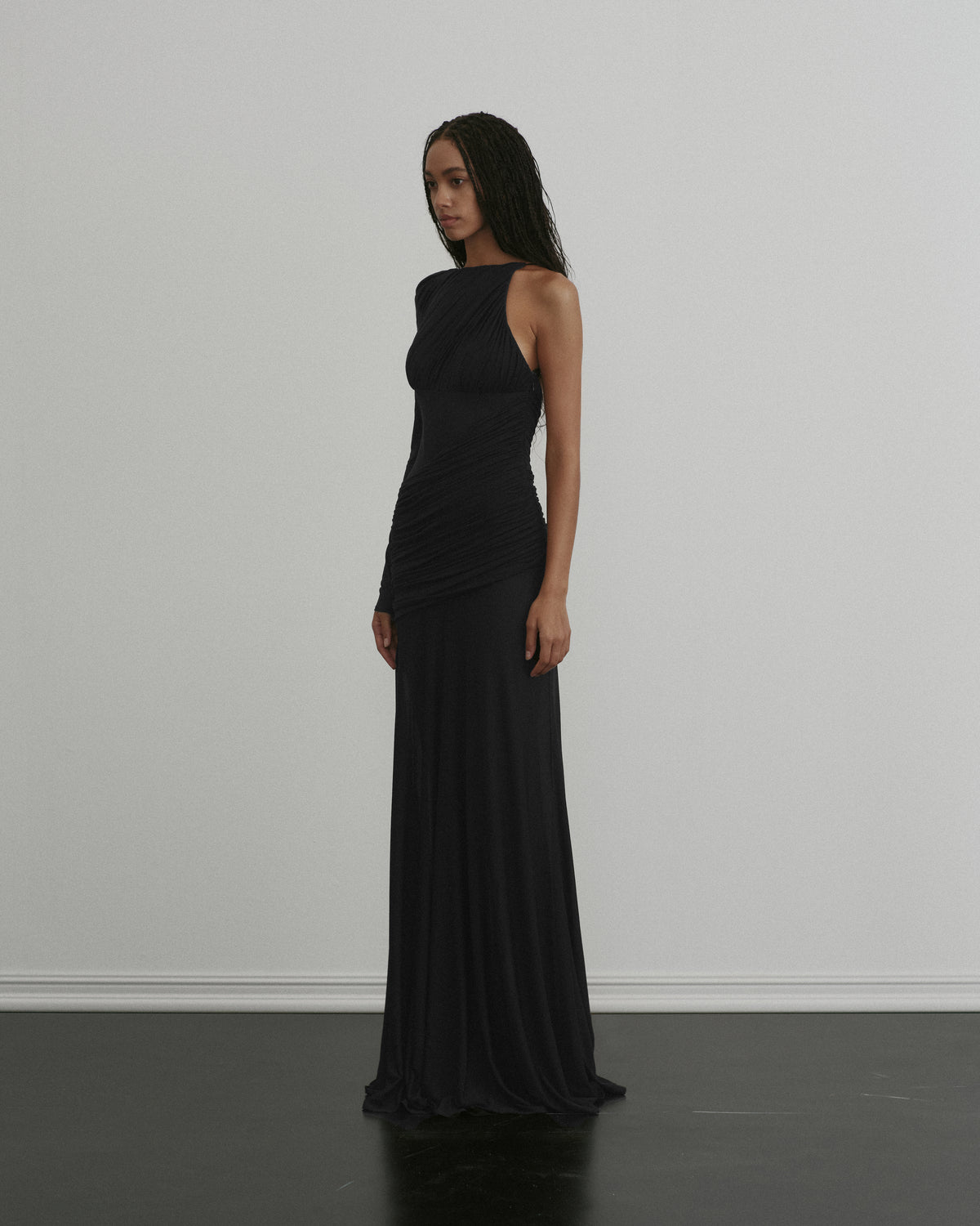 Ruched Jersey Draped Gown