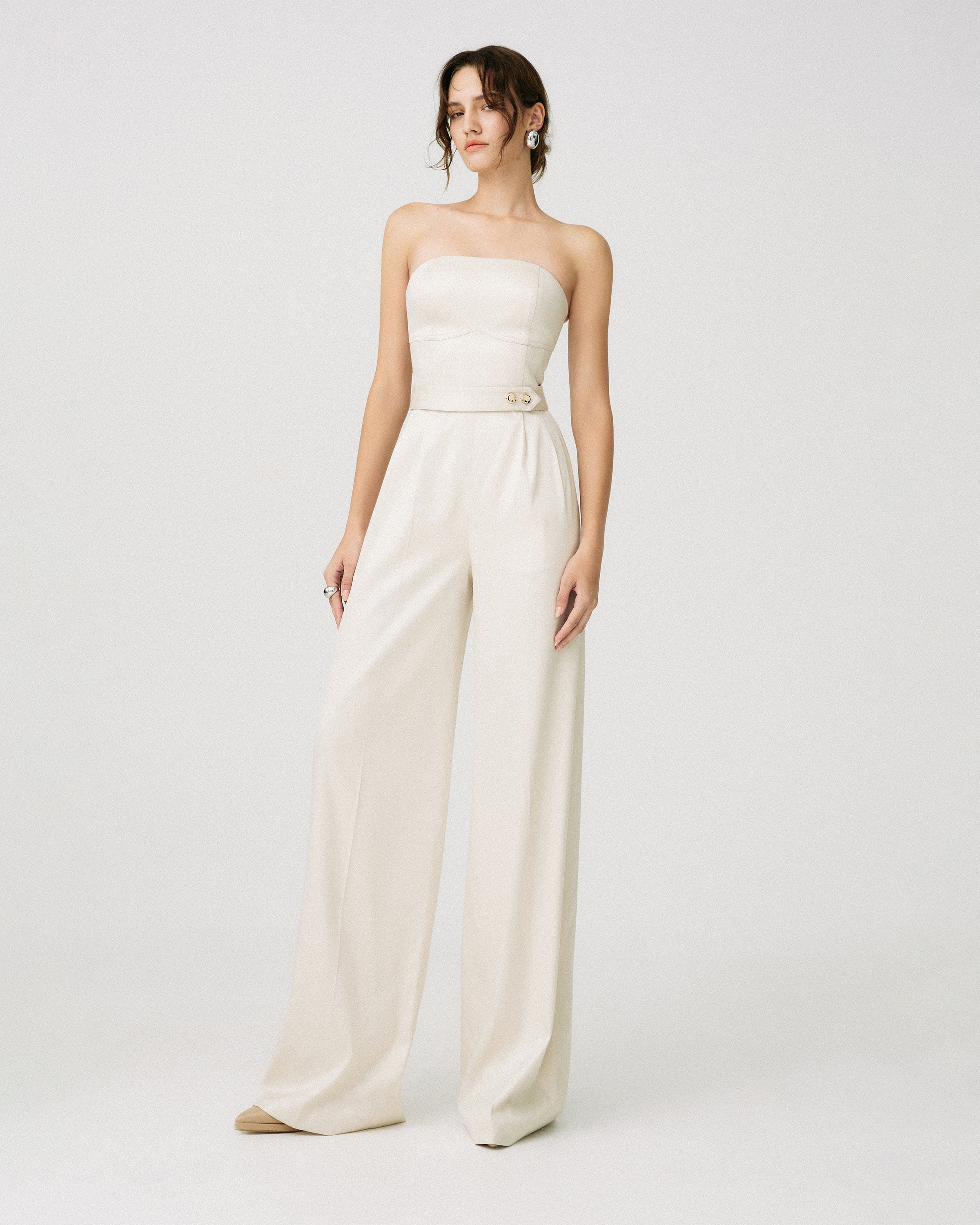 Strapless Belted Jumpsuit