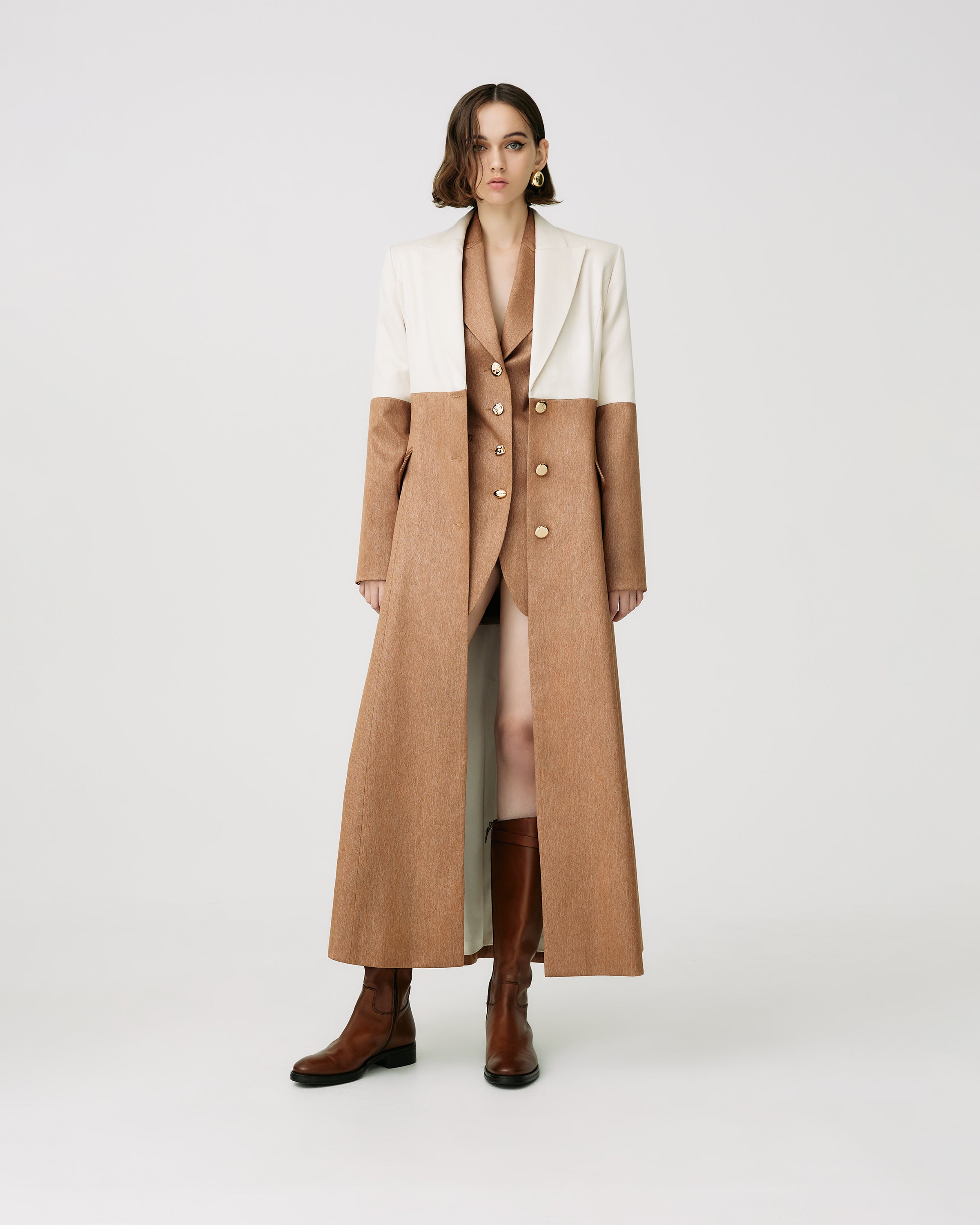 Button-Down Two-Tones Coat