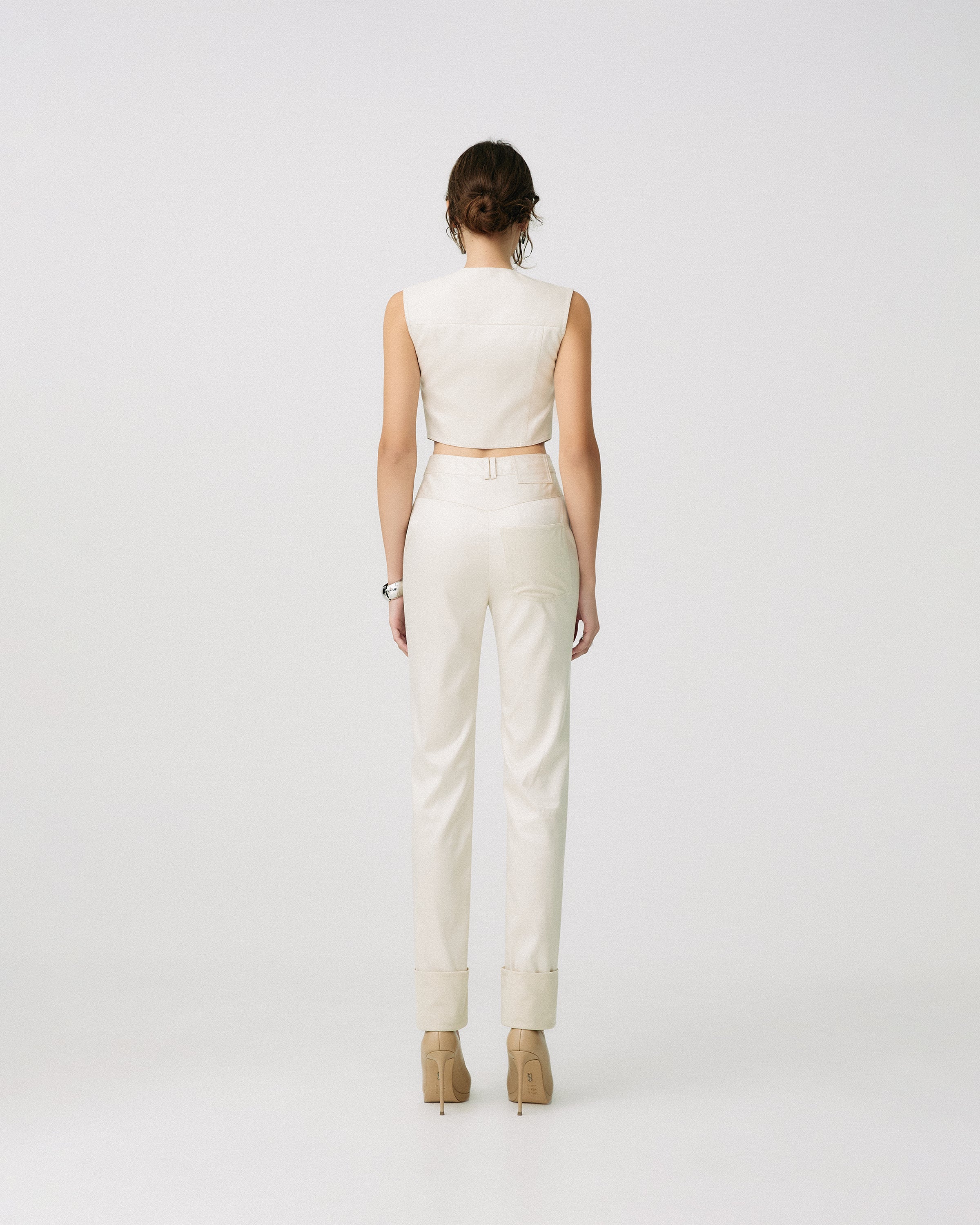 Exposed Cuff Straight-Leg Pants