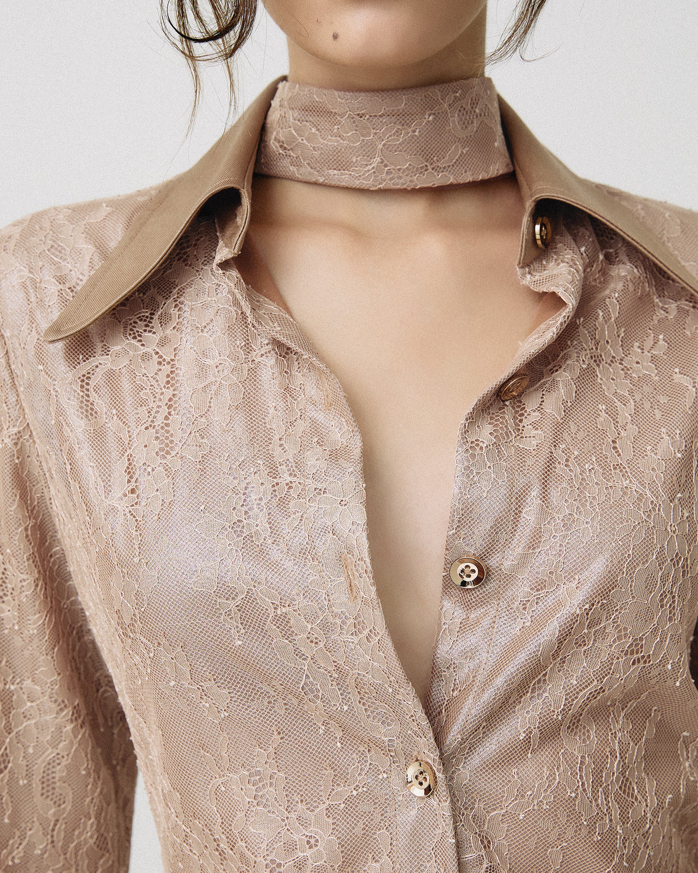 Buttoned Lace Shirt