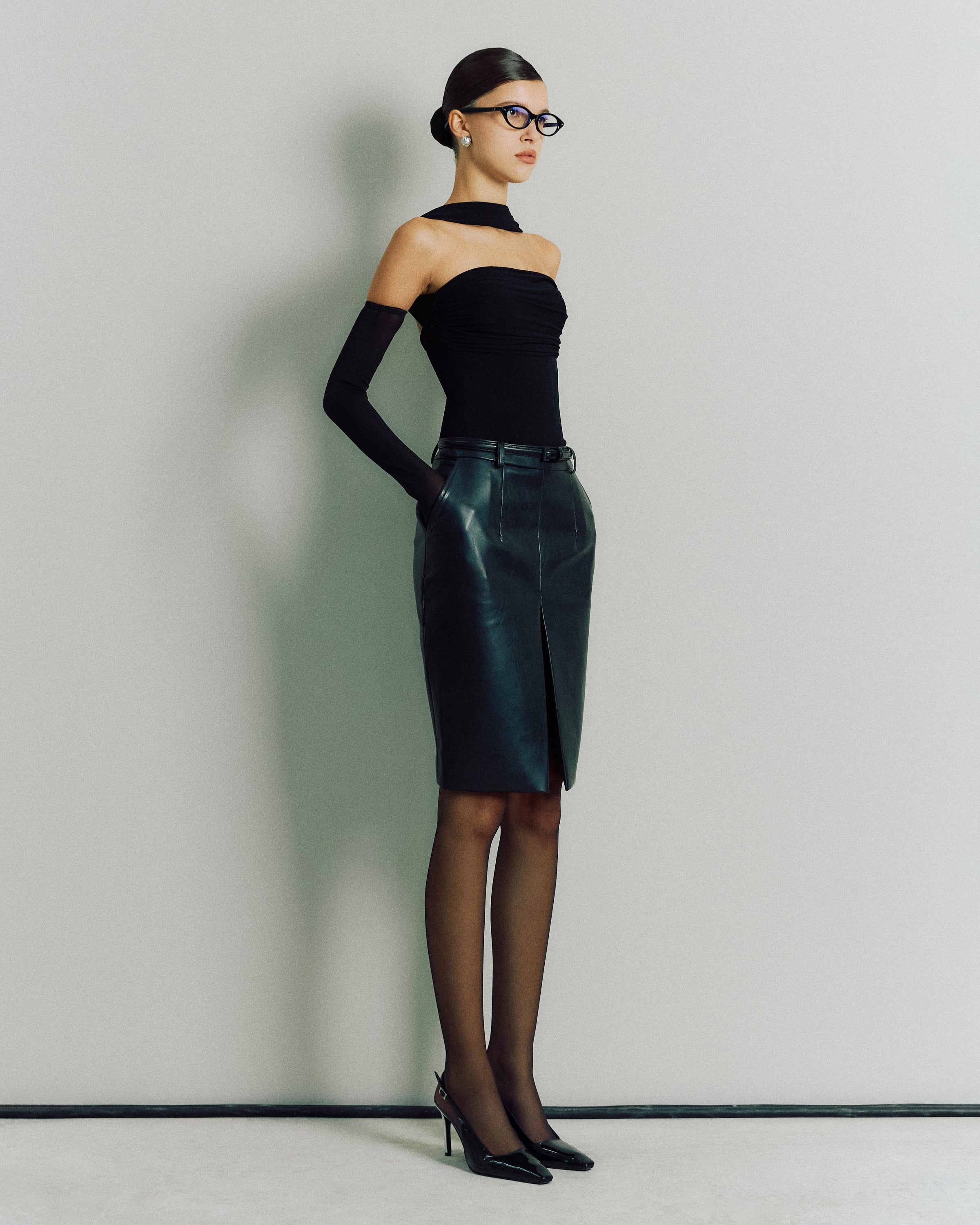 LEATHER PENCIL SKIRT