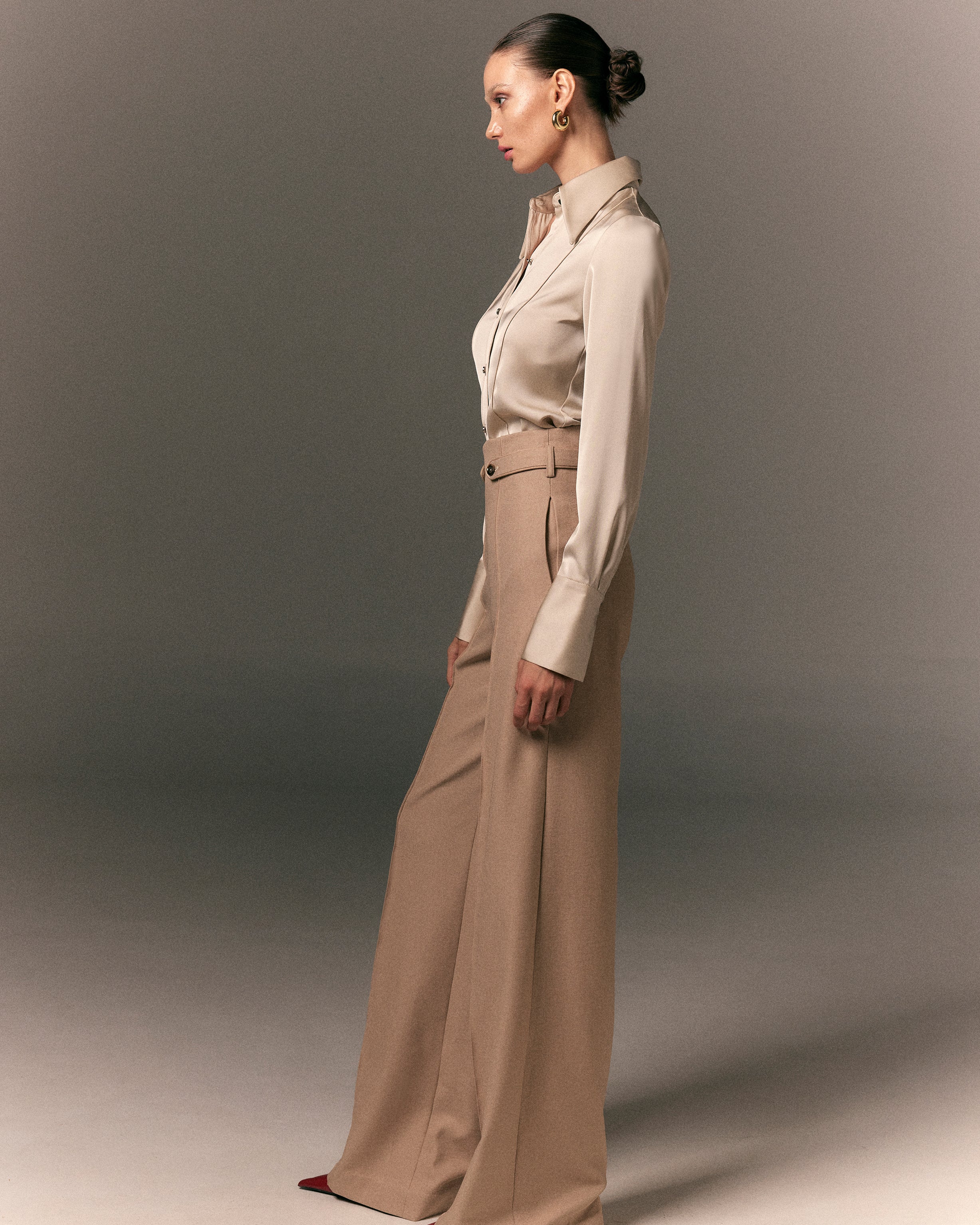 Wool-Blend High-Rise Wide-Leg Pants