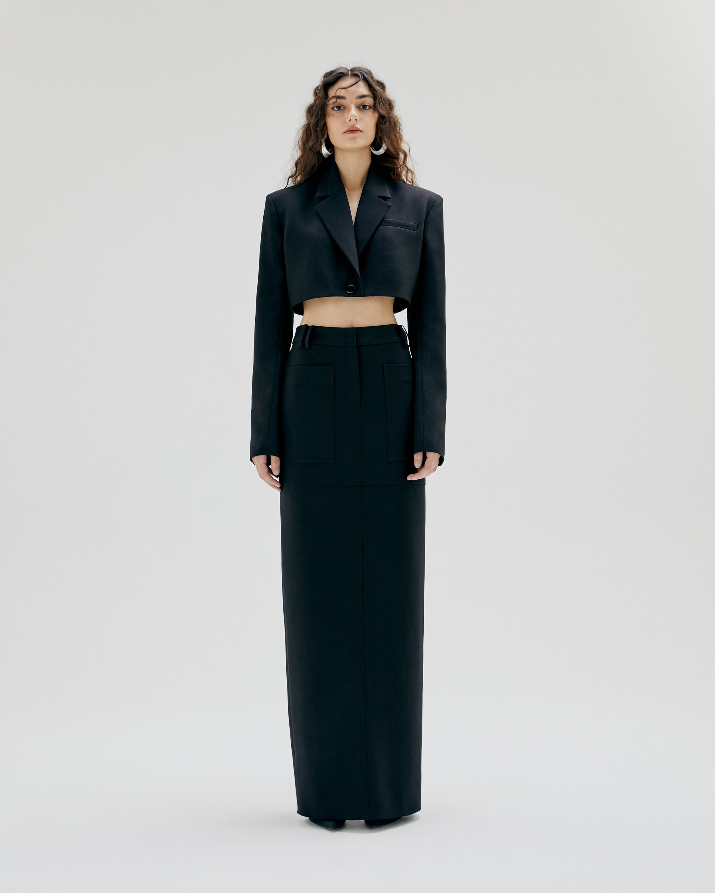 TAILORED TWILL MAXI SKIRT