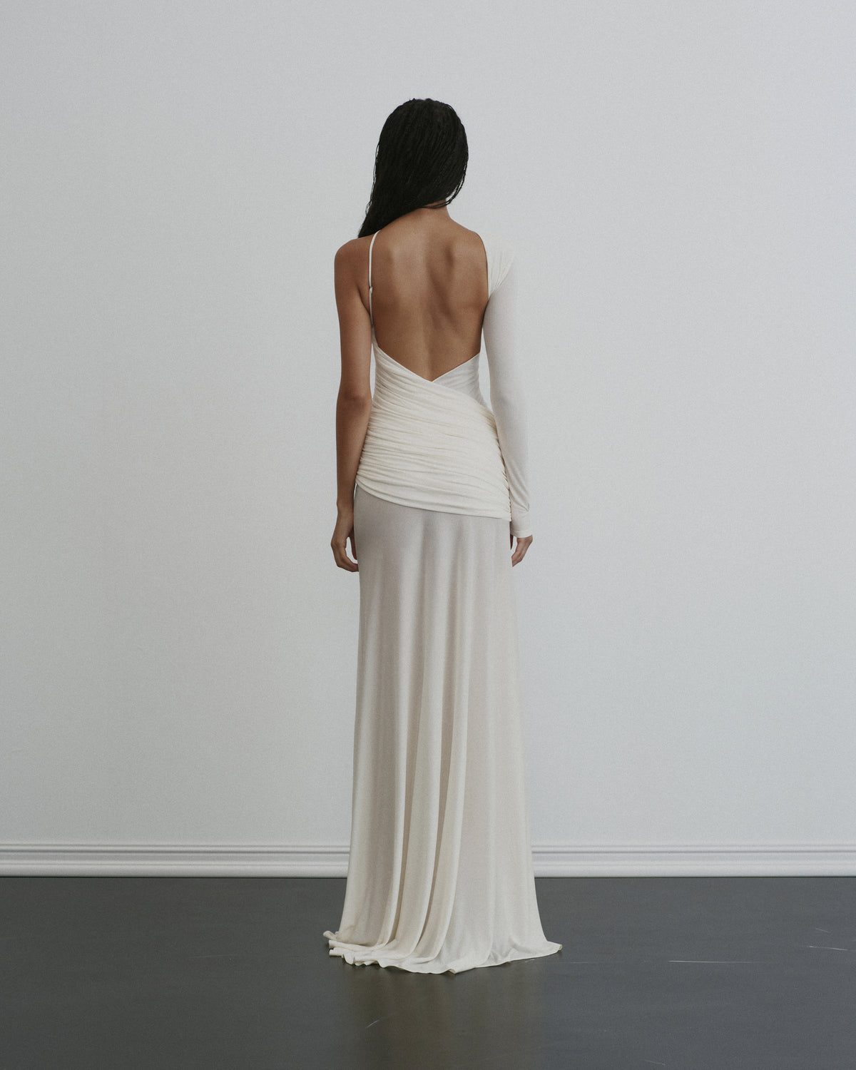 Ruched Jersey Draped Gown
