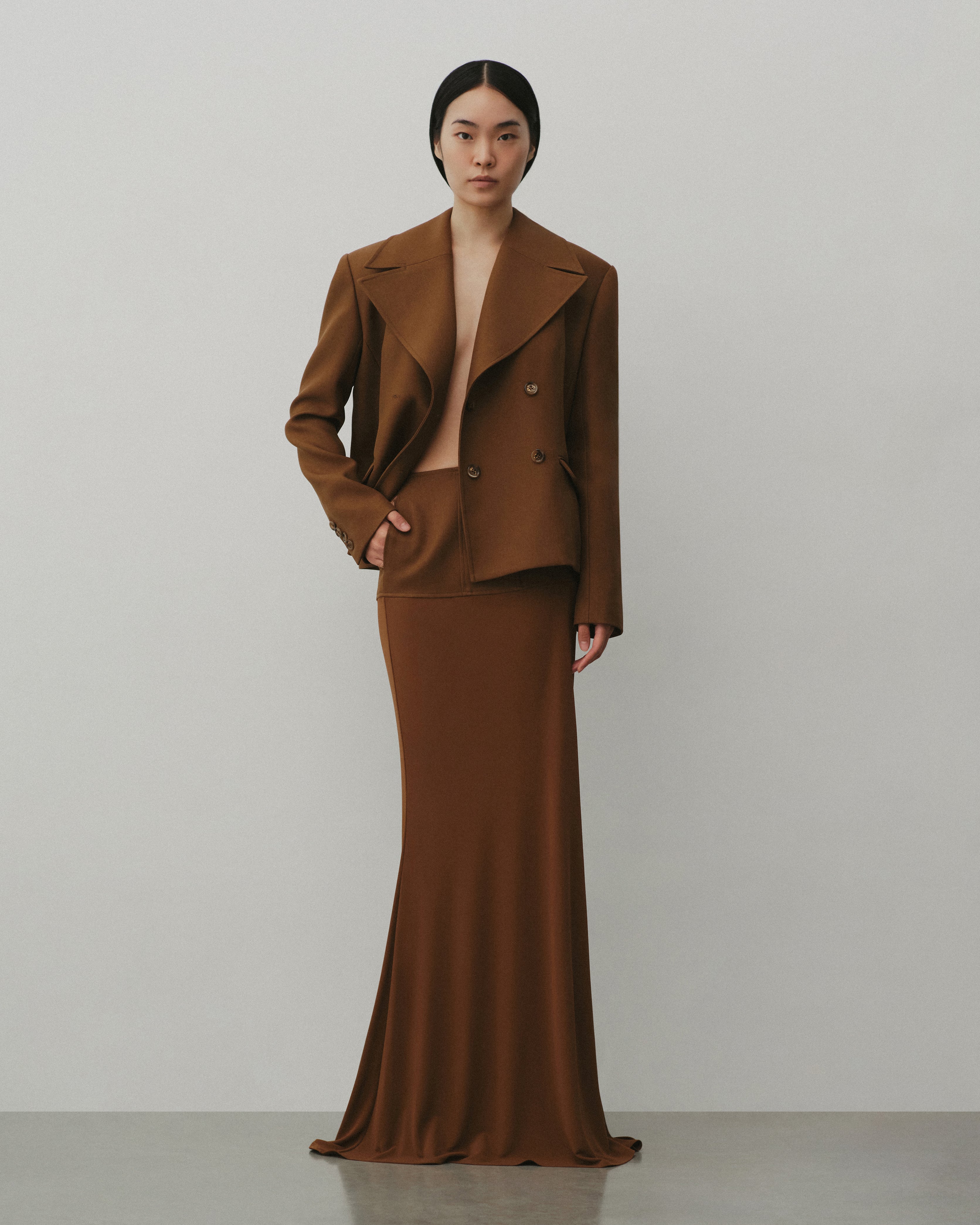 LONG PANELED STRAIGHT SKIRT