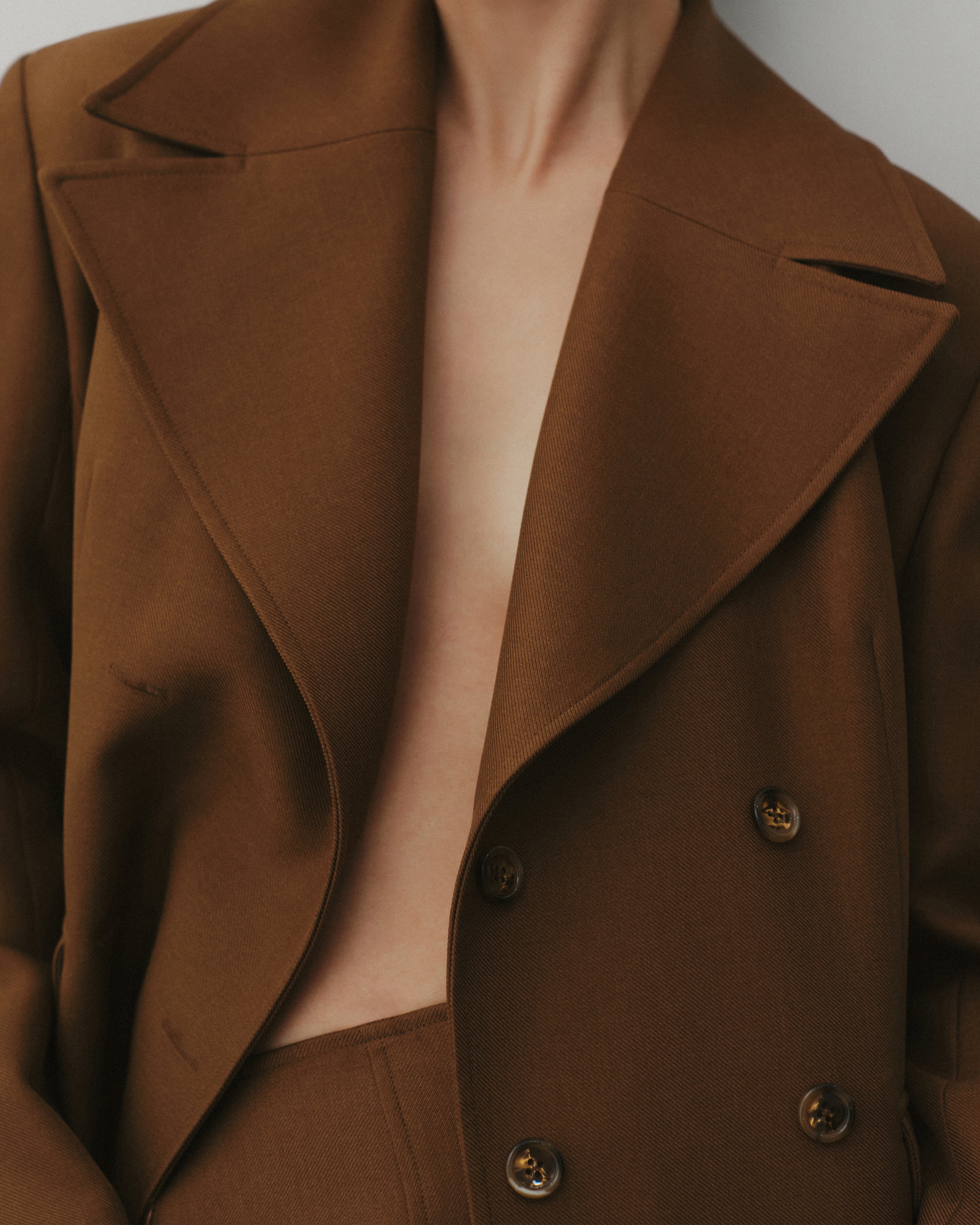 TIE-BELTED DOUBLE-BREASTED JACKET