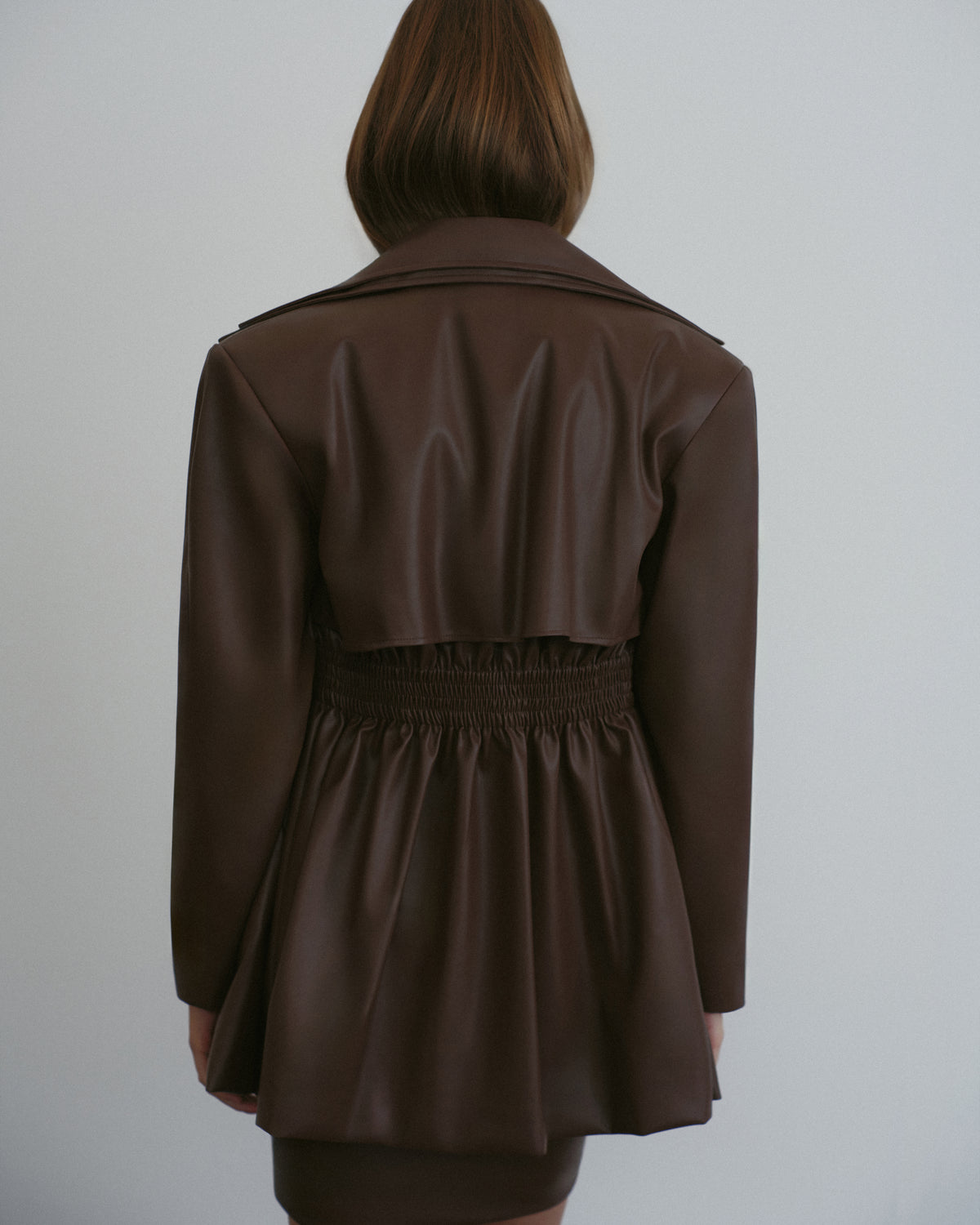 Layered Collar Leather Jacket
