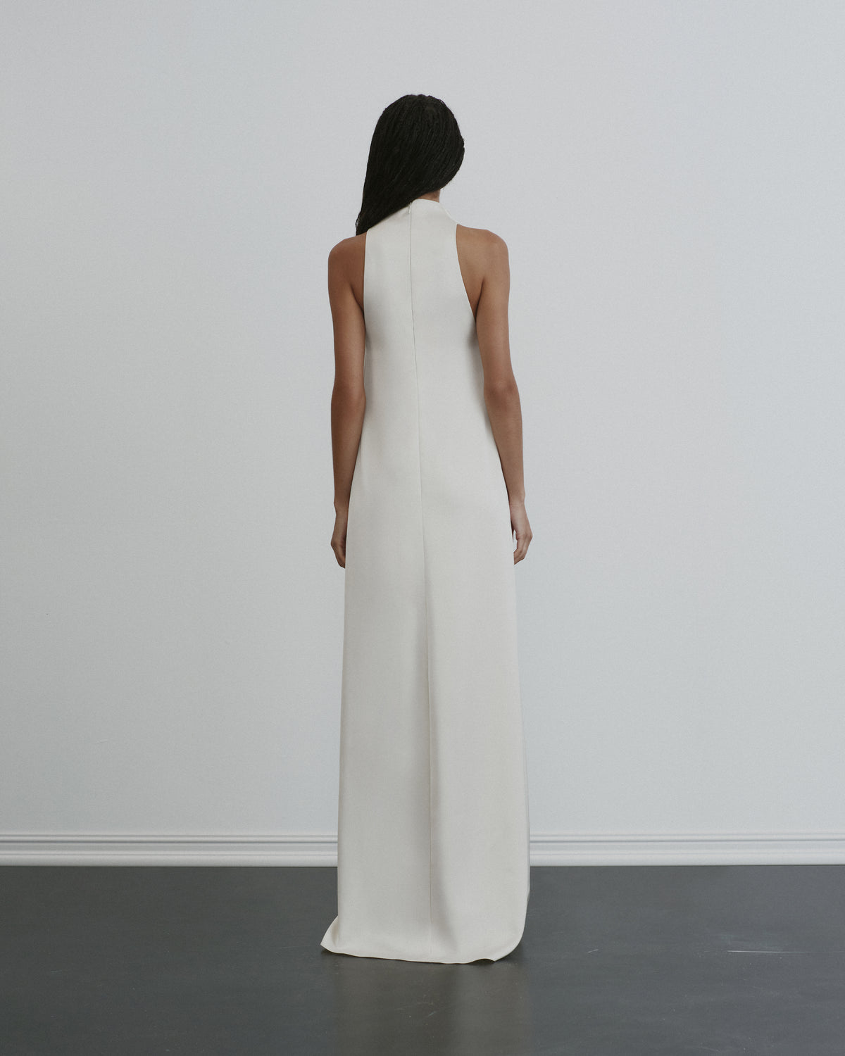 Draped Satin Maxi Gown