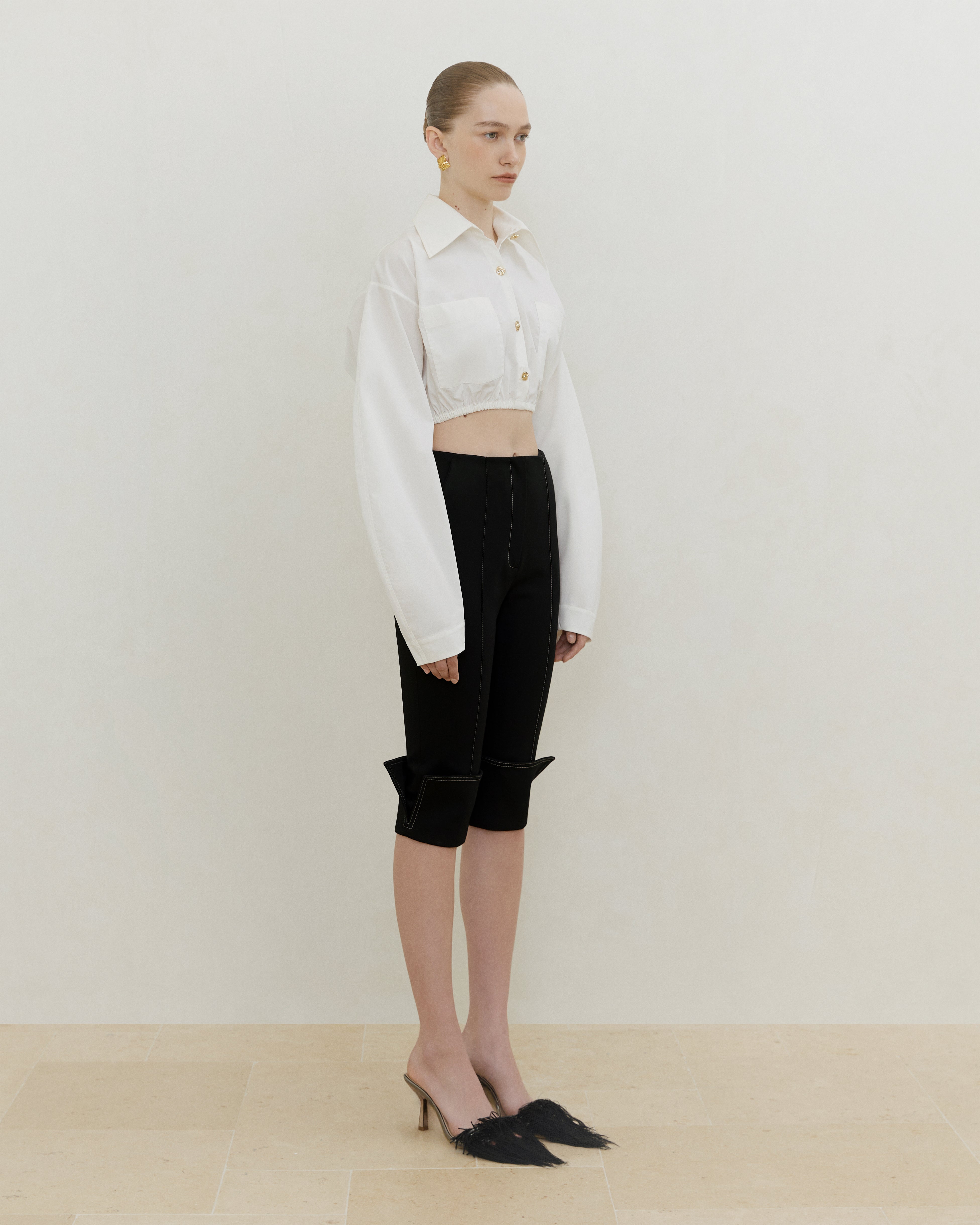 CROPPED COTTON SHIRT