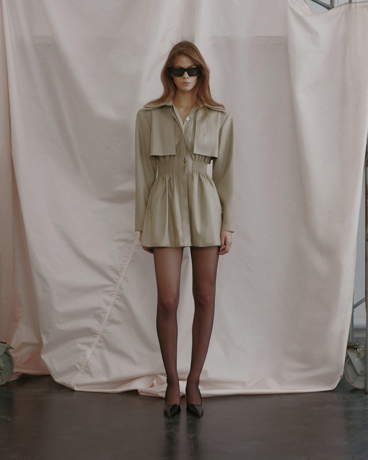 Layered Collar Leather Jacket
