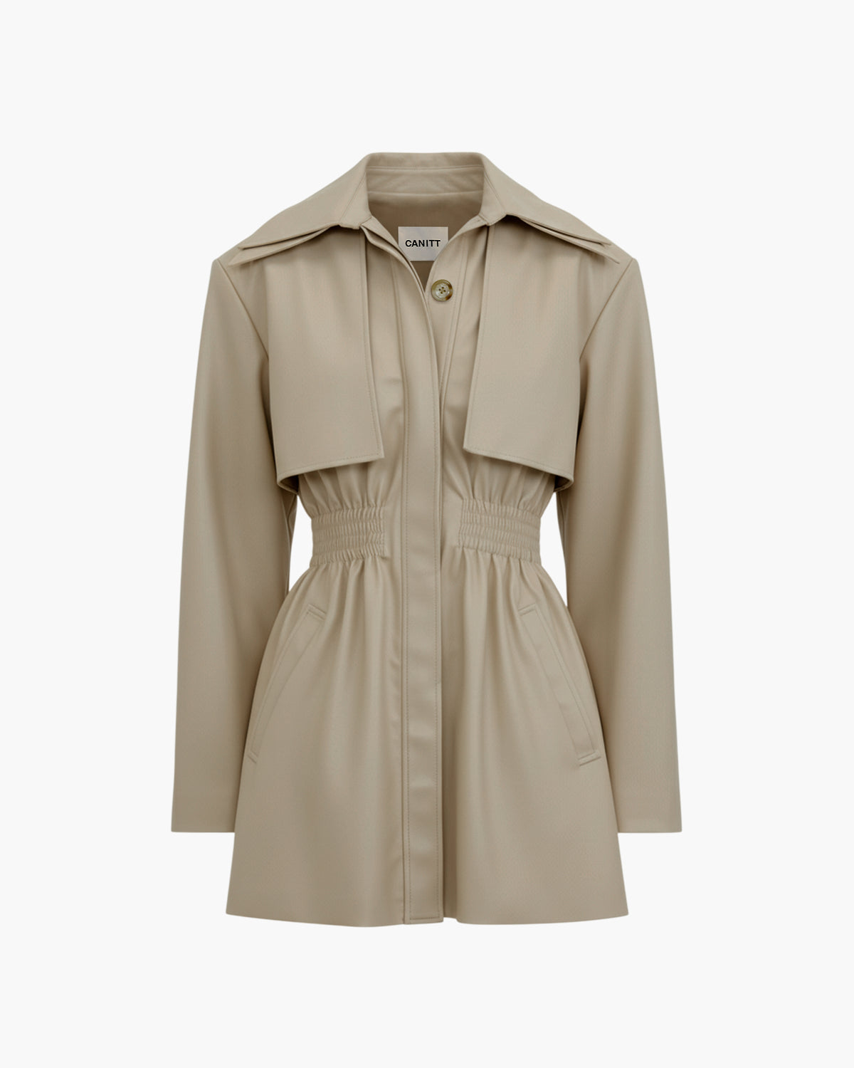 Layered Collar Leather Jacket