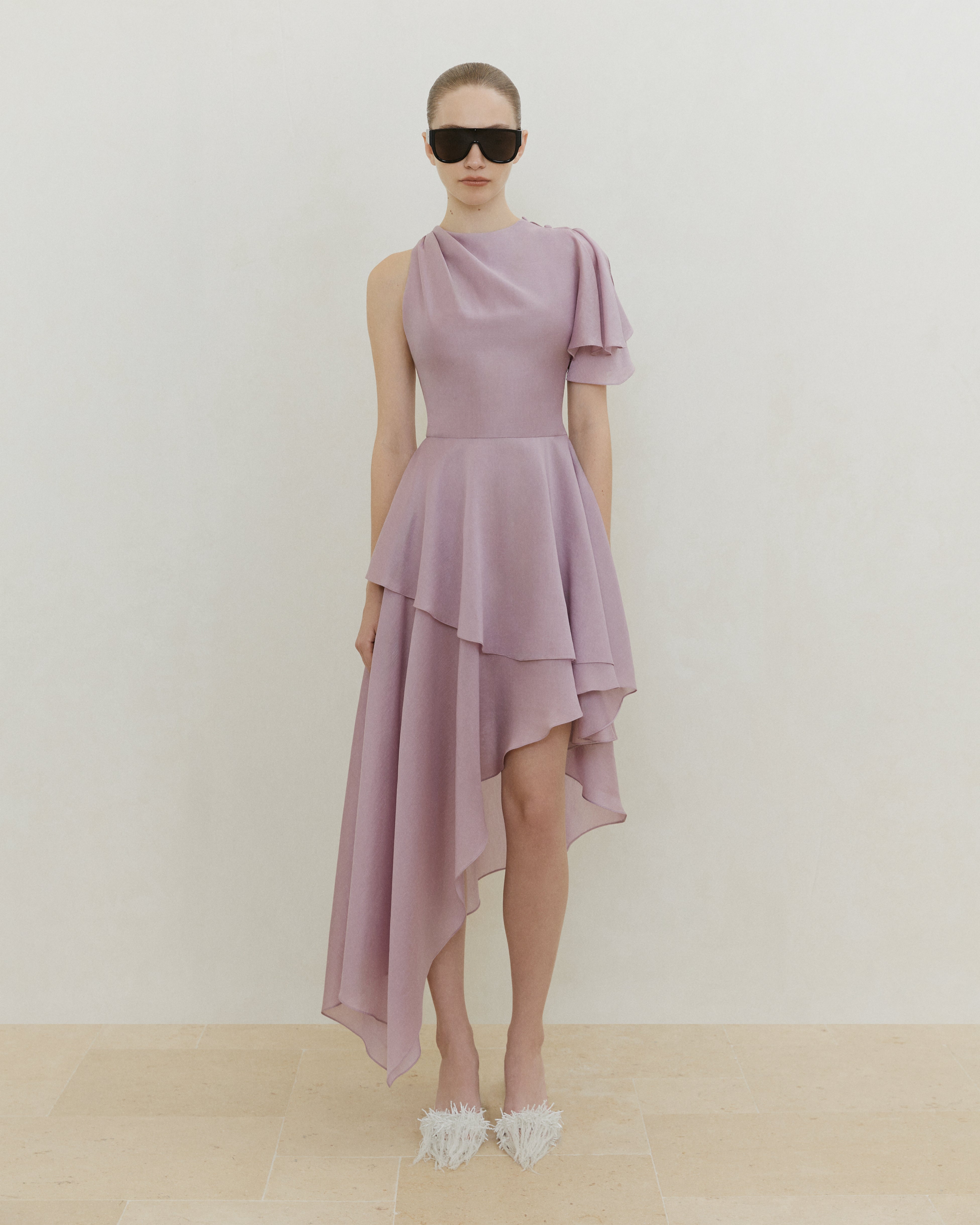 Asymmetric Draped Dress