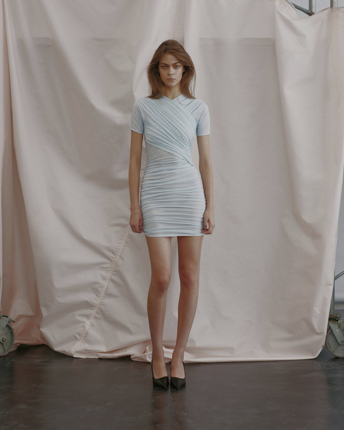 Ruched Jersey Mini Dress