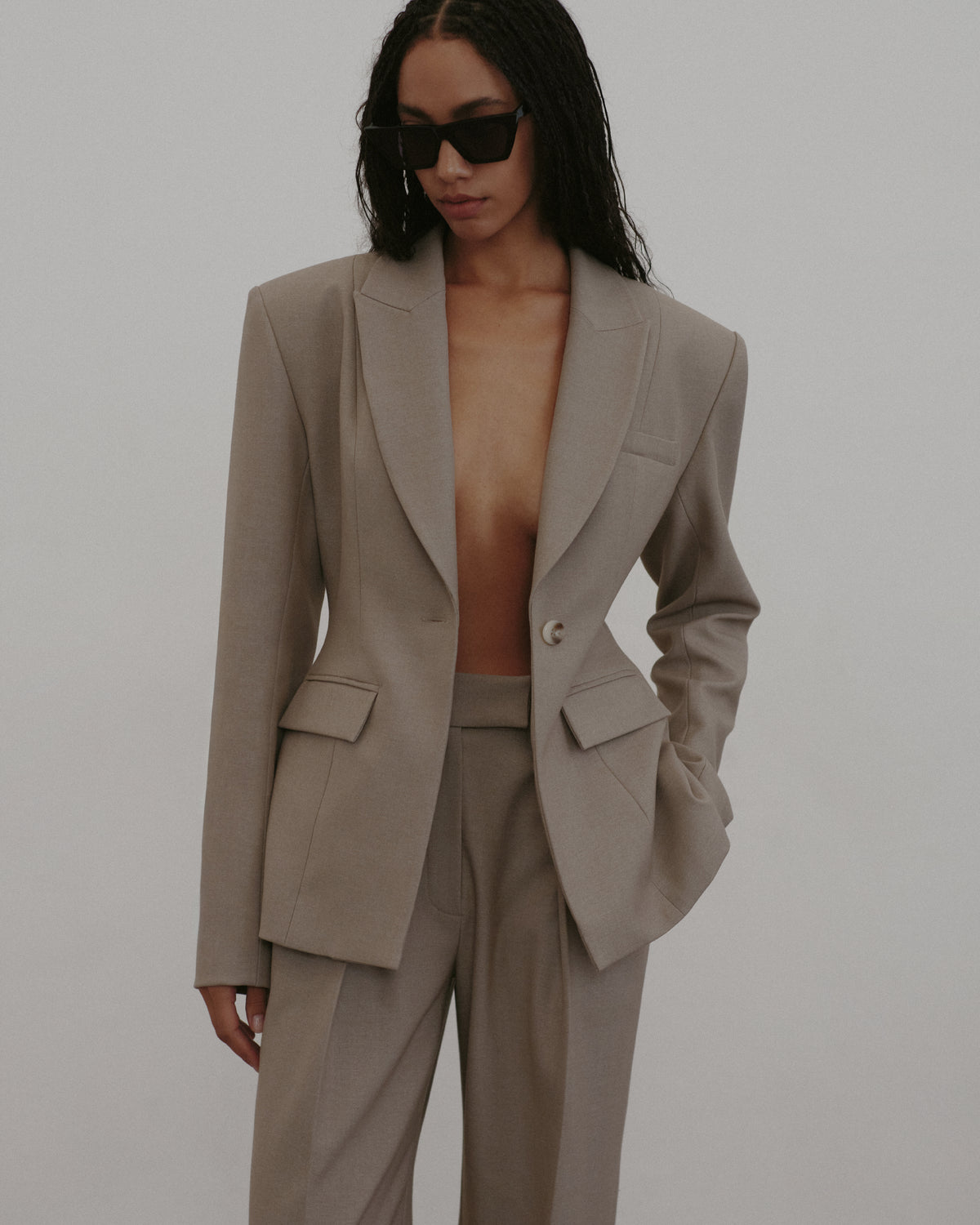 Sculpted Twill Blazer