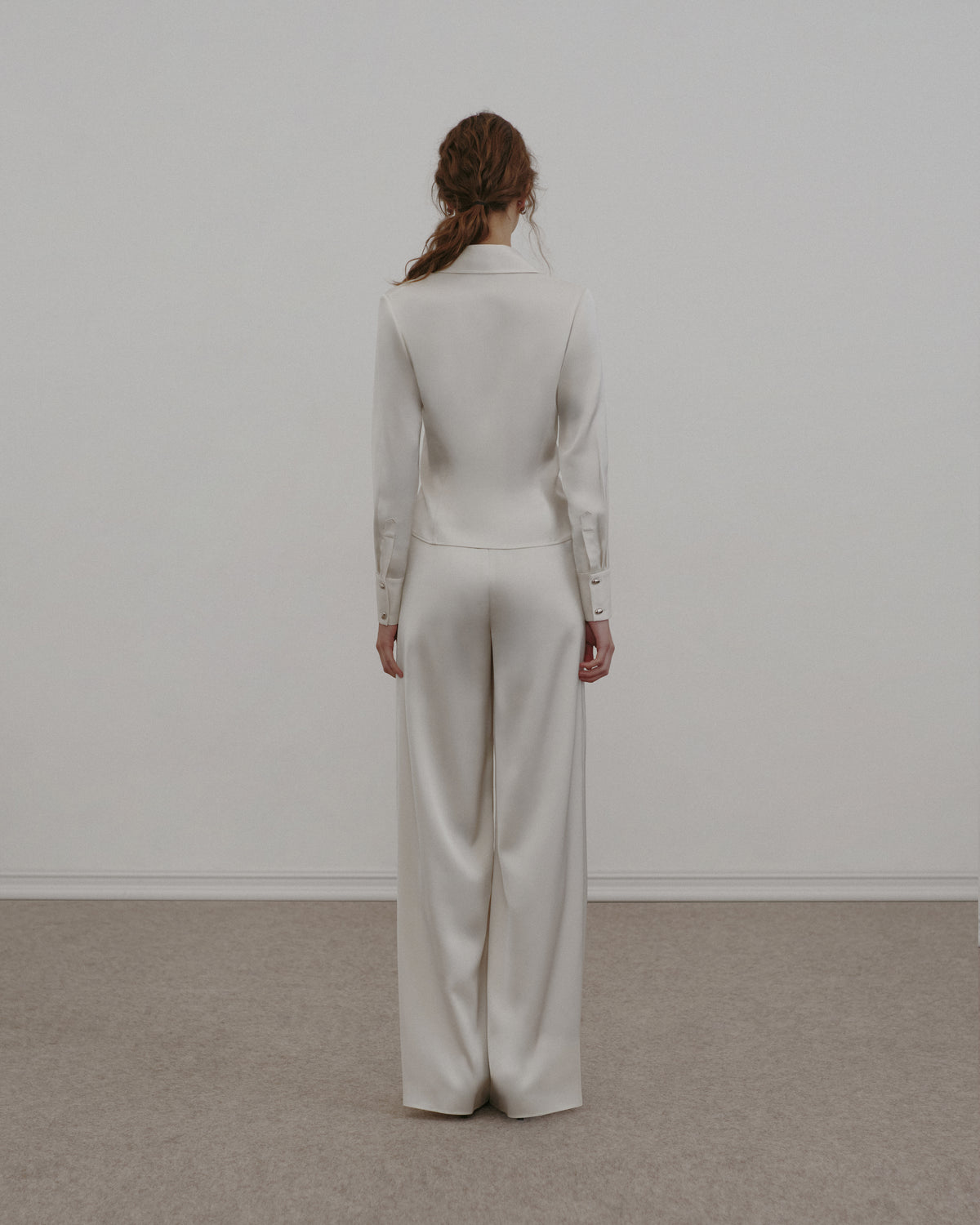 Wide-Leg Satin Trousers