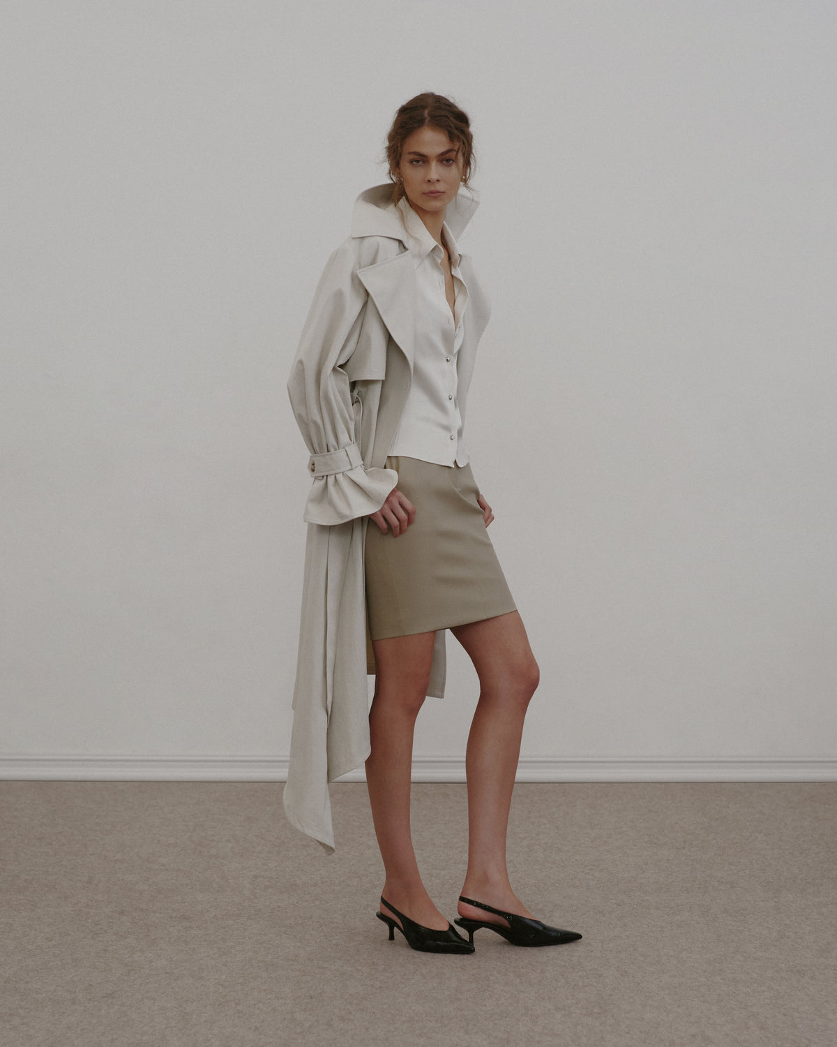 Structured Leather Skirt