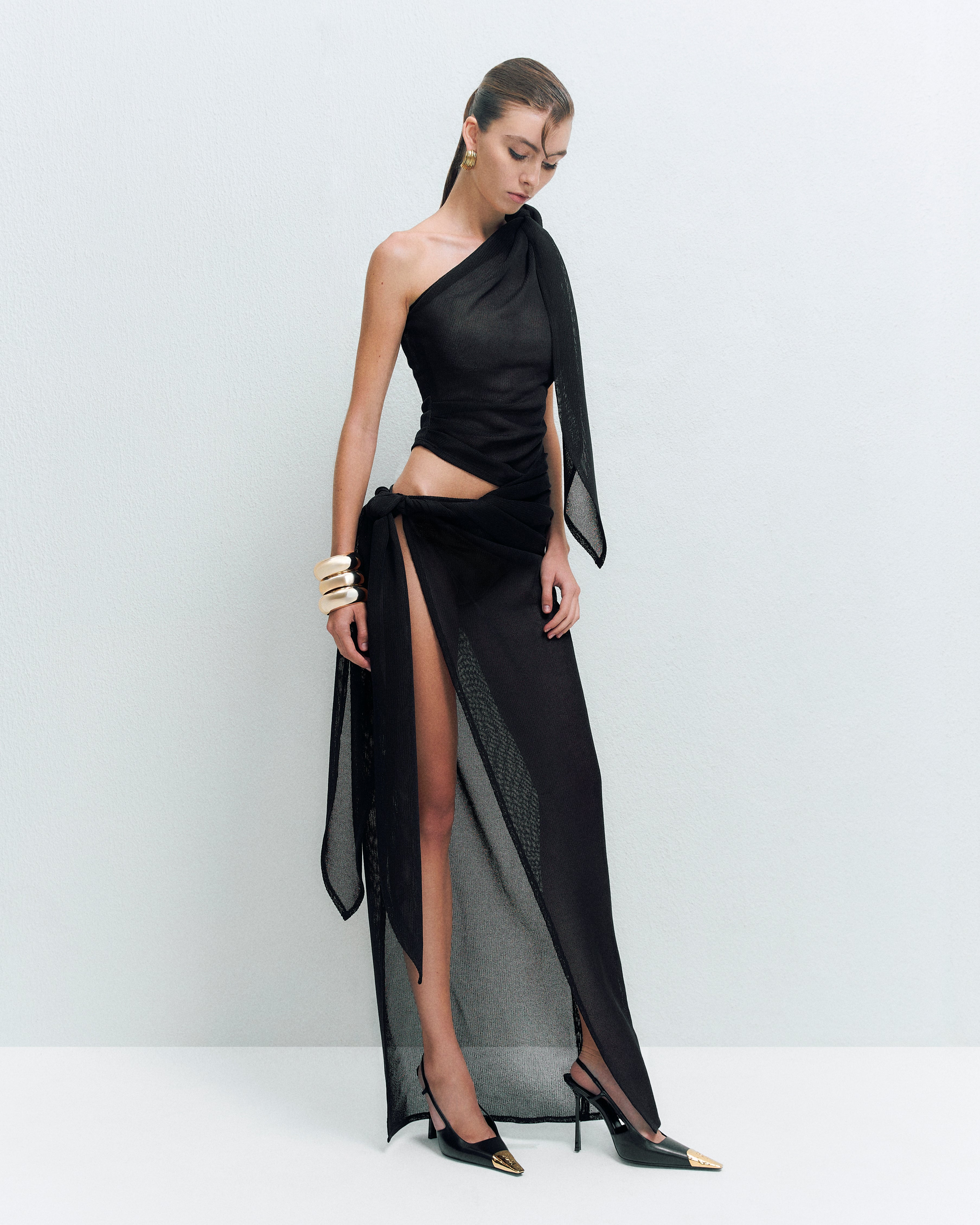 MAXI WRAP TWIST SKIRT