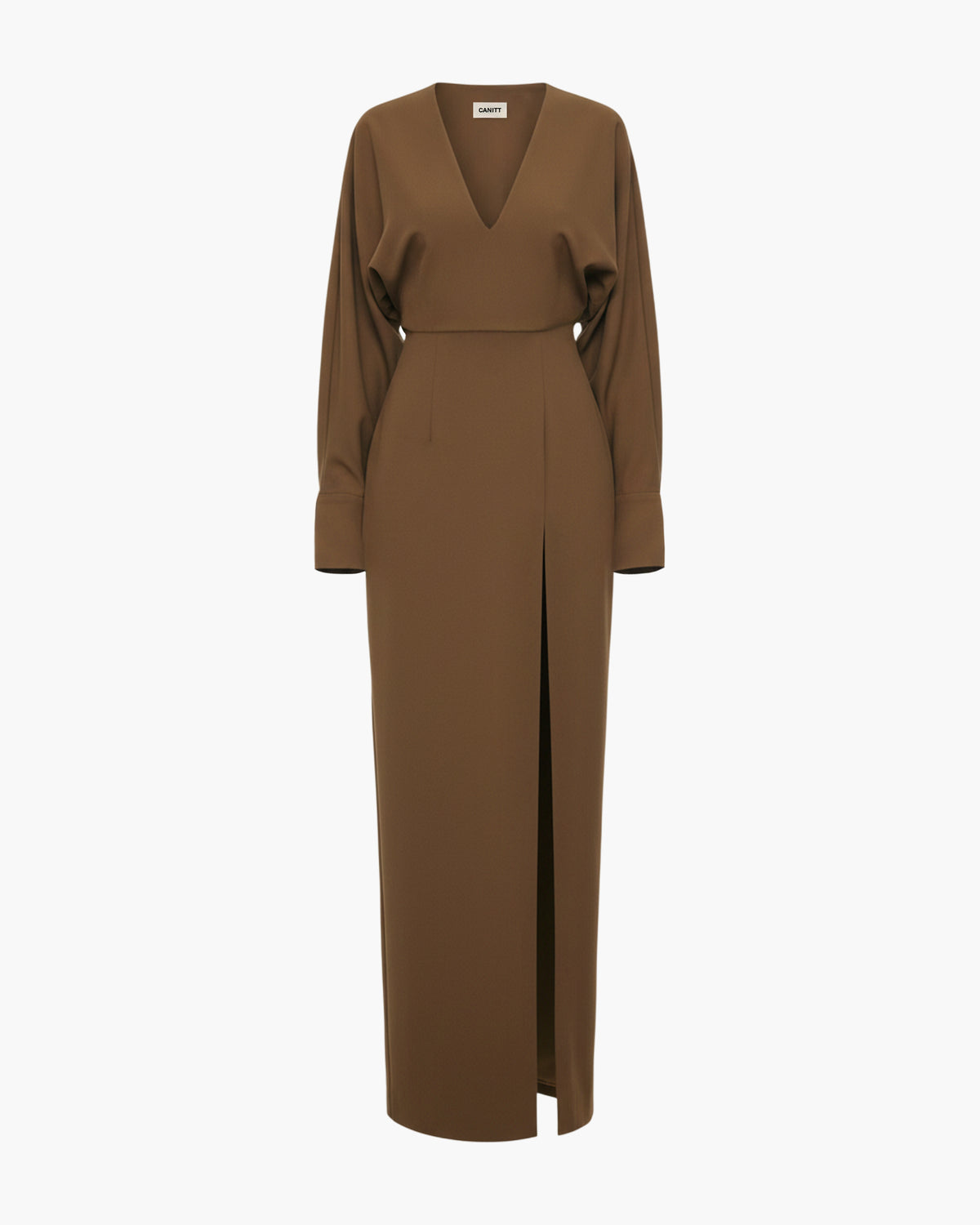 Sculpted Twill Maxi Gown
