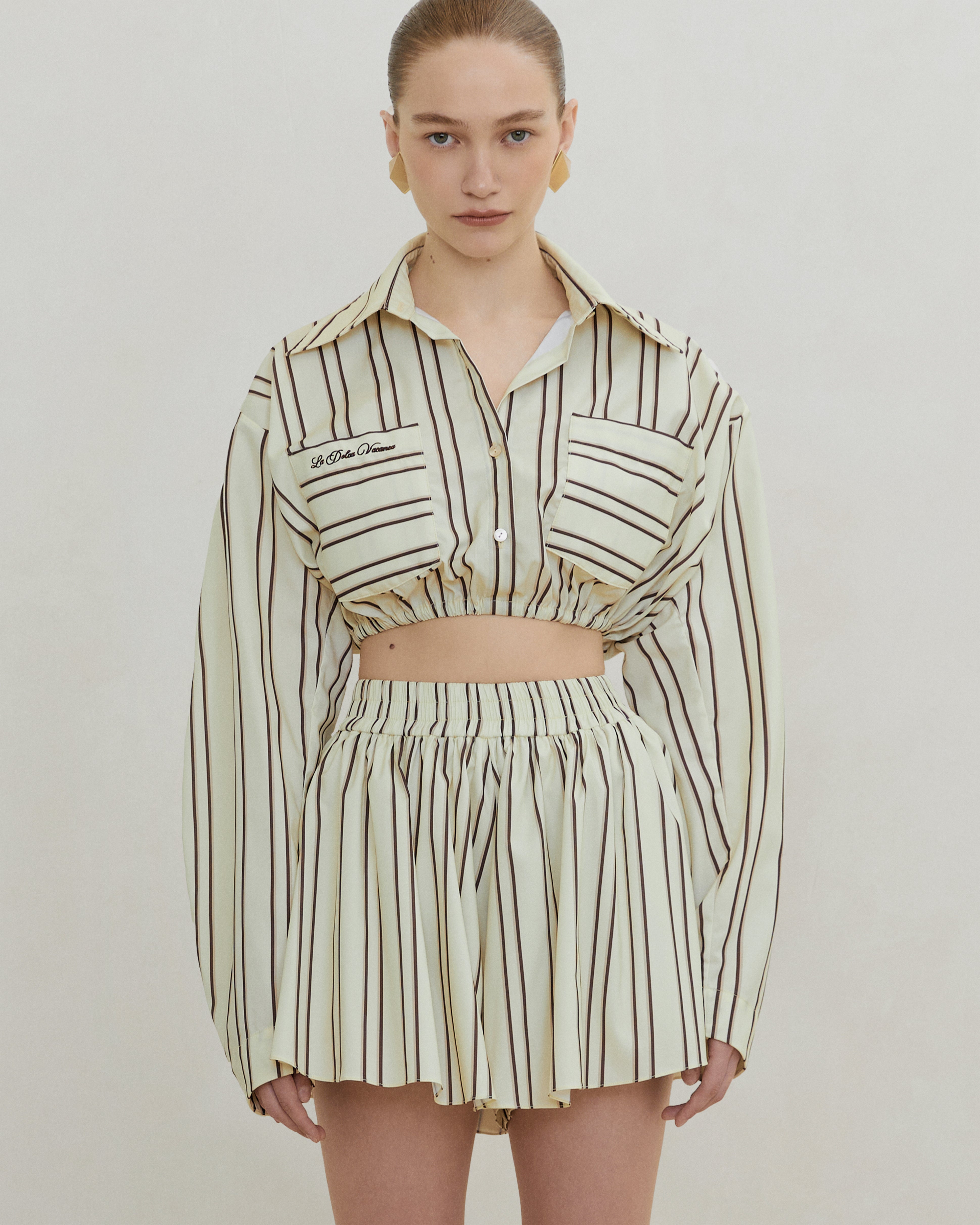 Striped Cropped Shirt